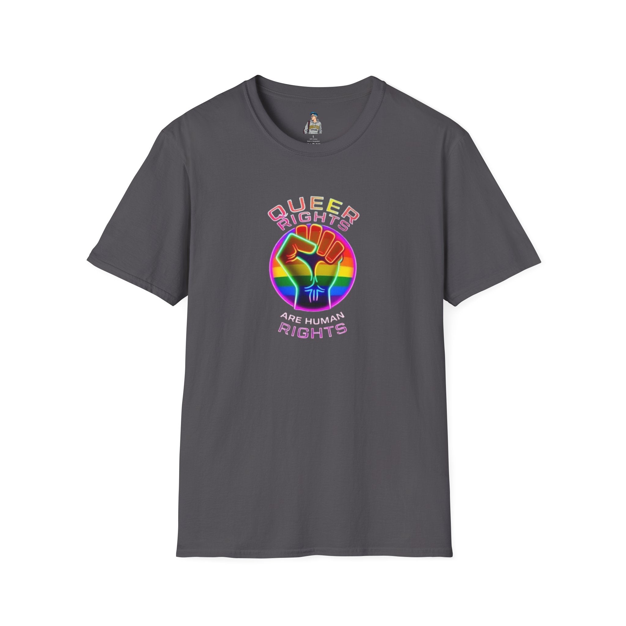 Unisex Softstyle T-Shirt - Queer Rights Are Human Rights Statement Tee