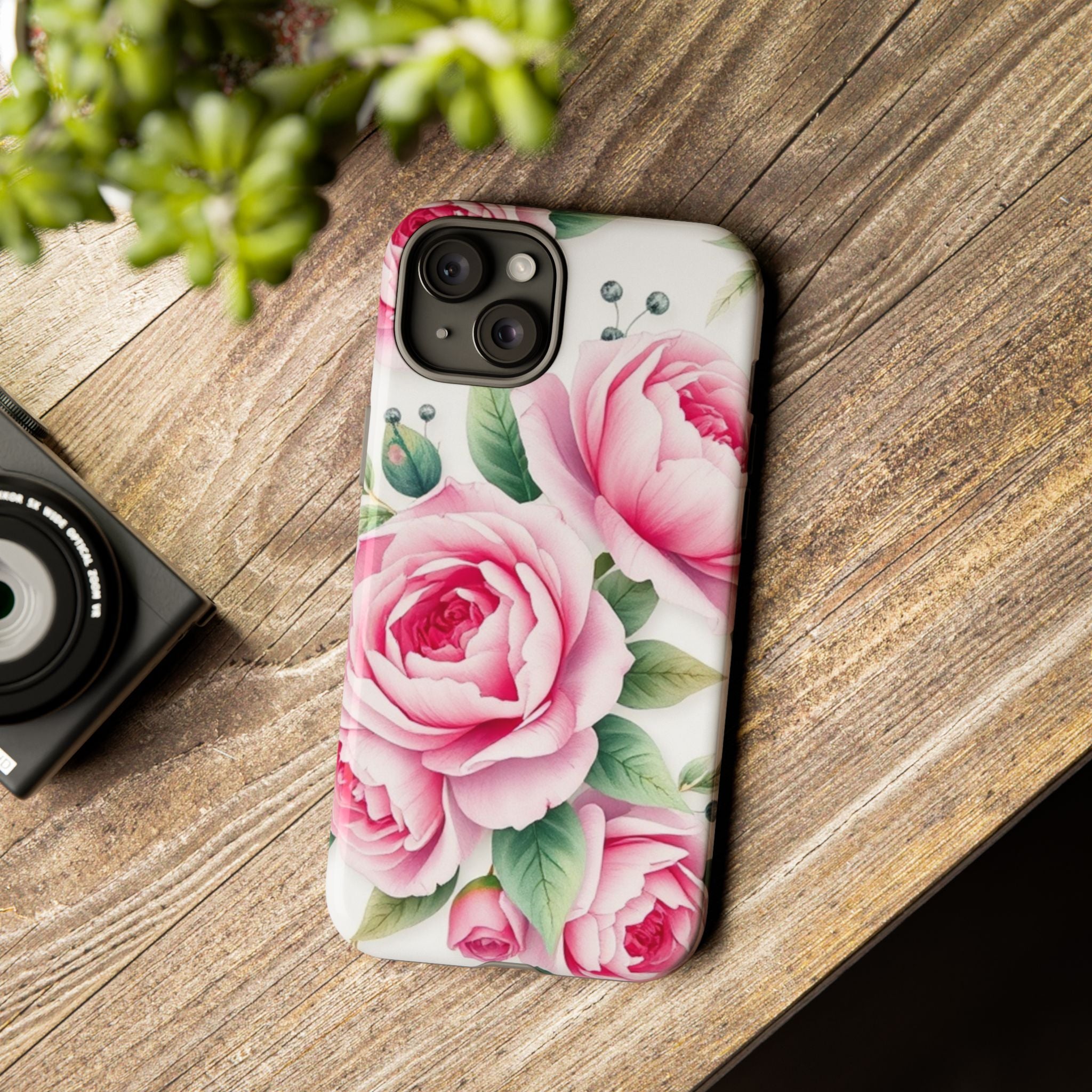 Android OR iPhone Compatible Cases - Pink Flower Design - Unique Tough Cases
