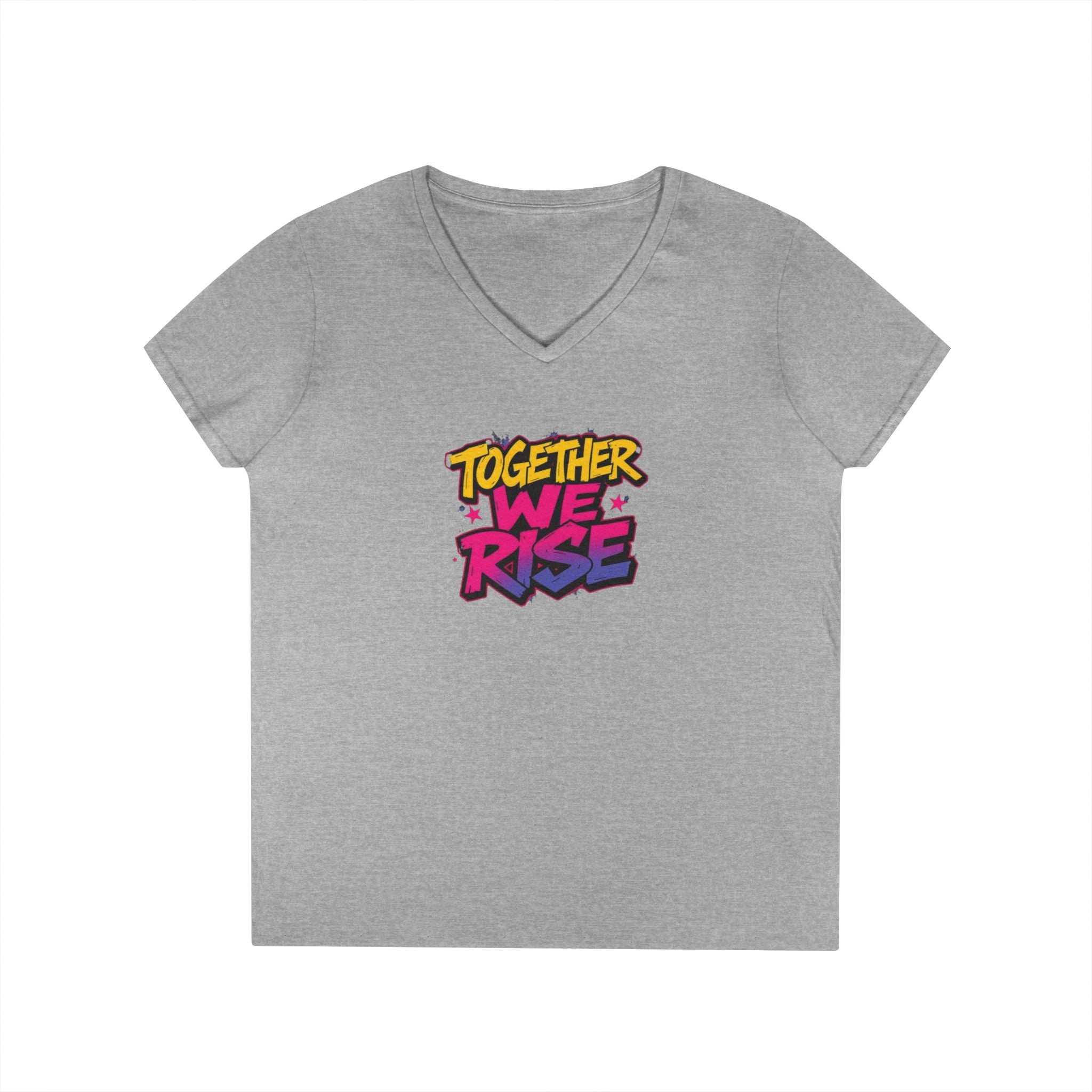 Together We Rise Ladies' V-Neck T-Shirt - Perfect Gift for Mother's Day