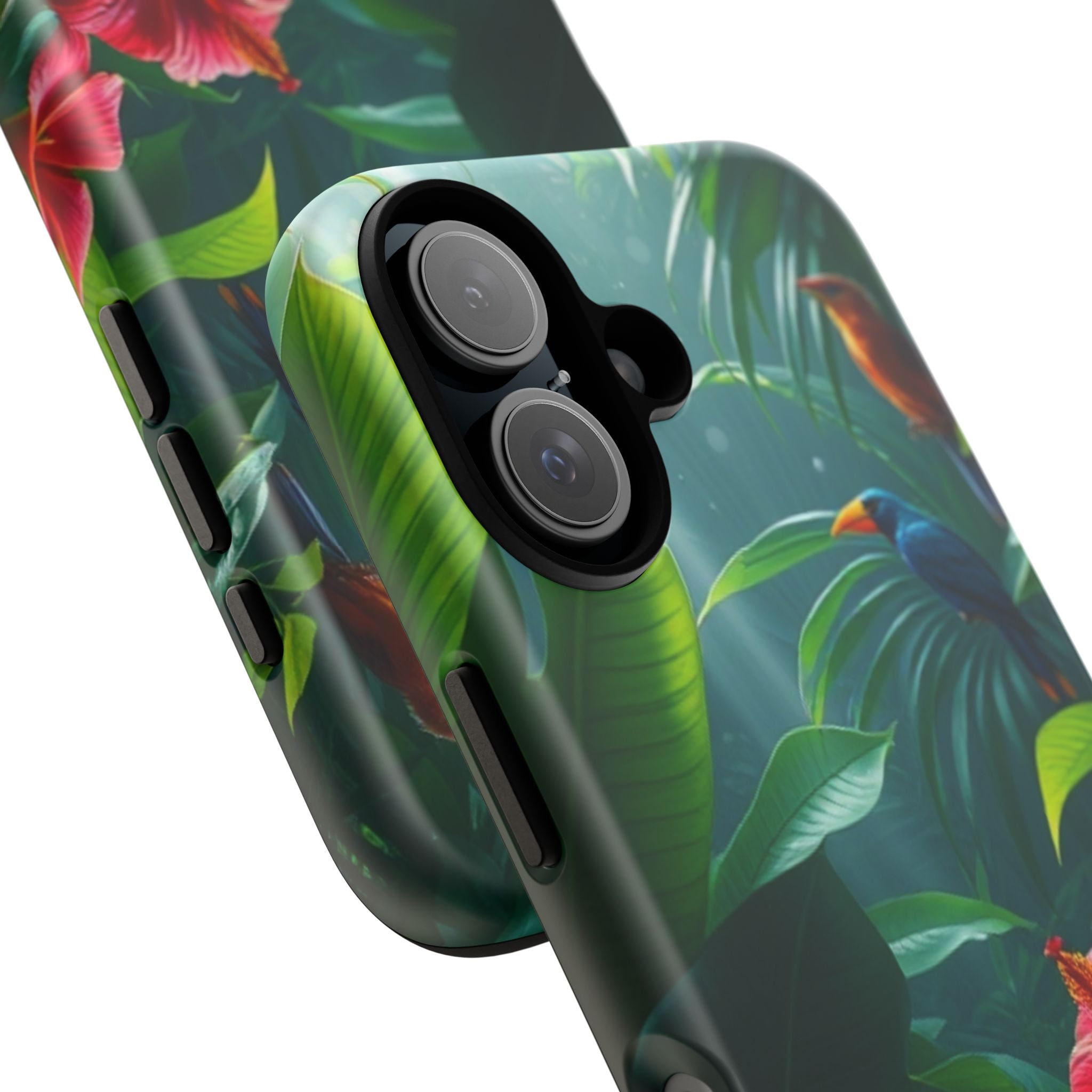 Android OR iPhone Compatible Cases - Tropical Flower & Bird Design - Unique Tough Cases