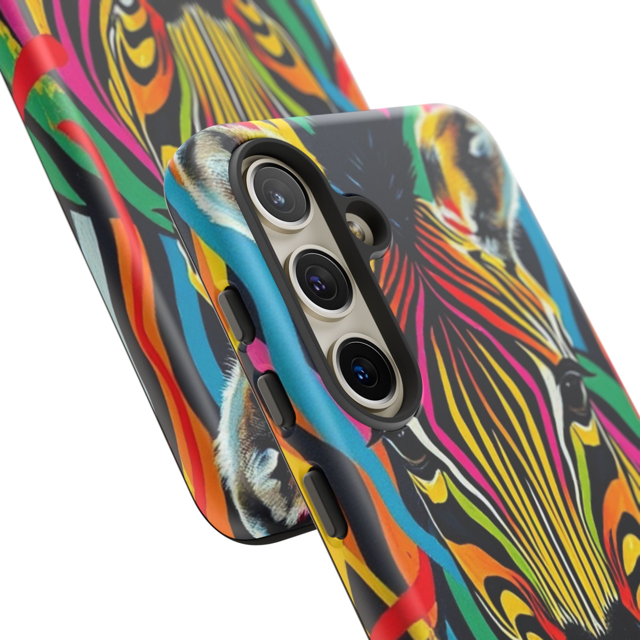 Android OR iPhone Compatible Cases - Rainbow Zebra Design - Unique Tough Cases