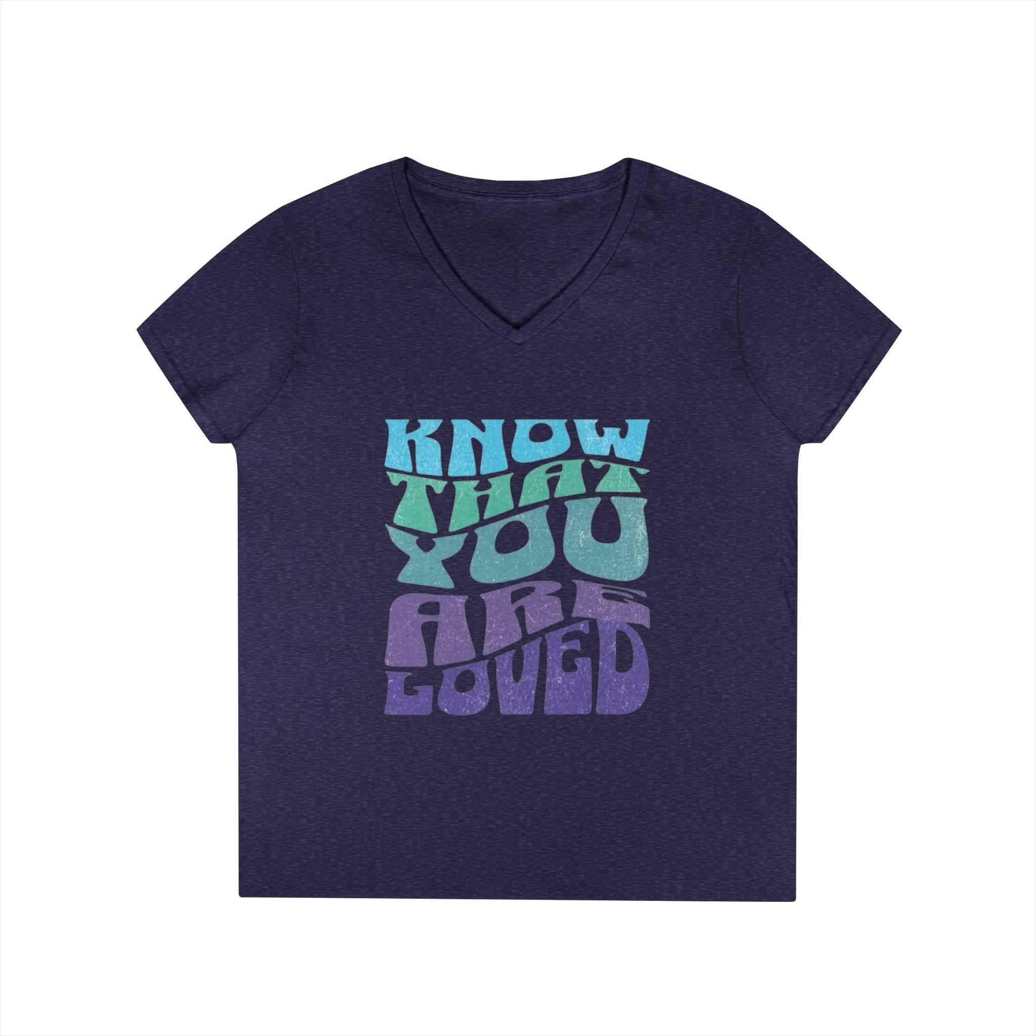 V-Neck T-Shirt - Know That You Are Loved Vintage Design