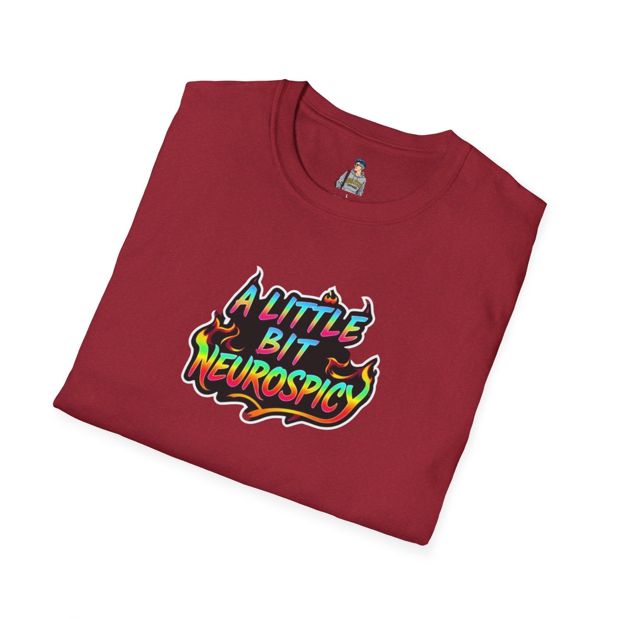 A Little Bit Neurospicy Unisex Softstyle T-Shirt - Fun & Quirky Graphic Tee for Neurodivergent Awareness