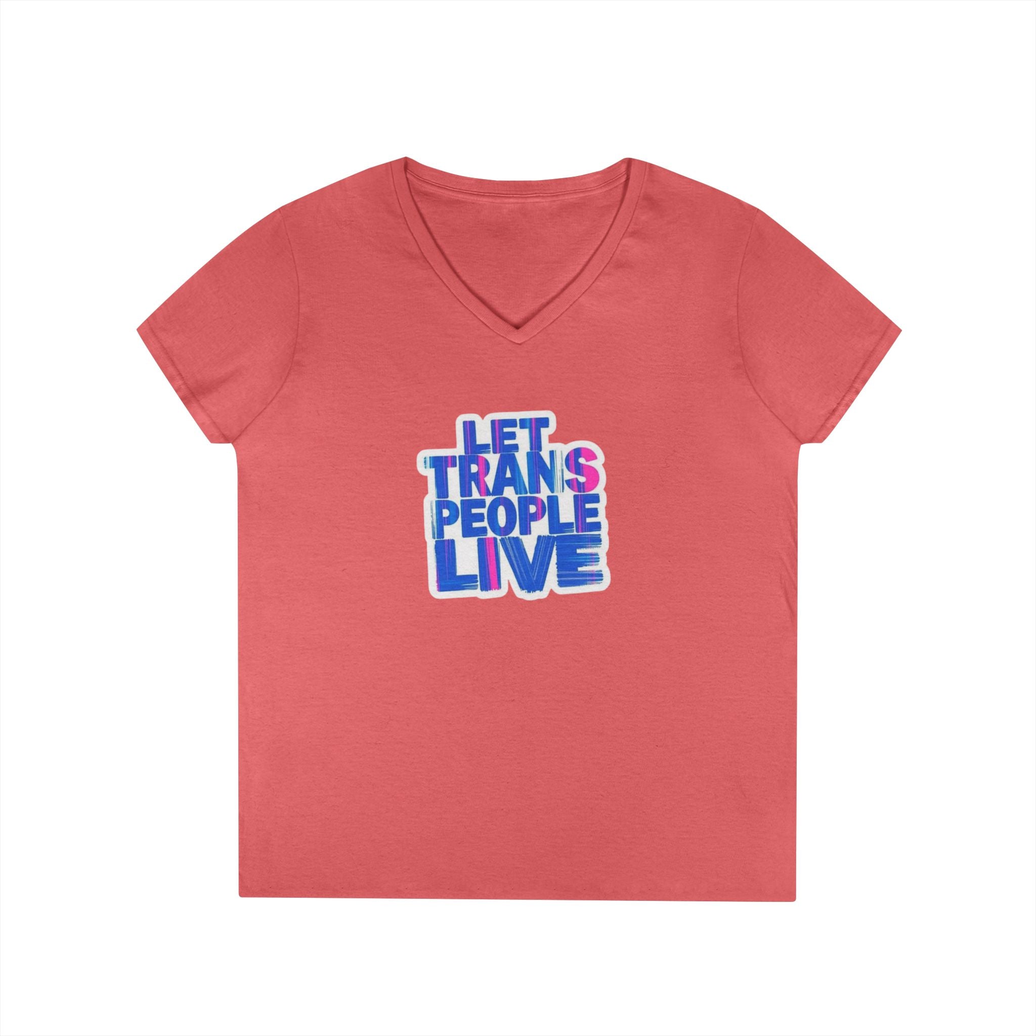 V-Neck T-Shirt Let Trans People Live Protest Design