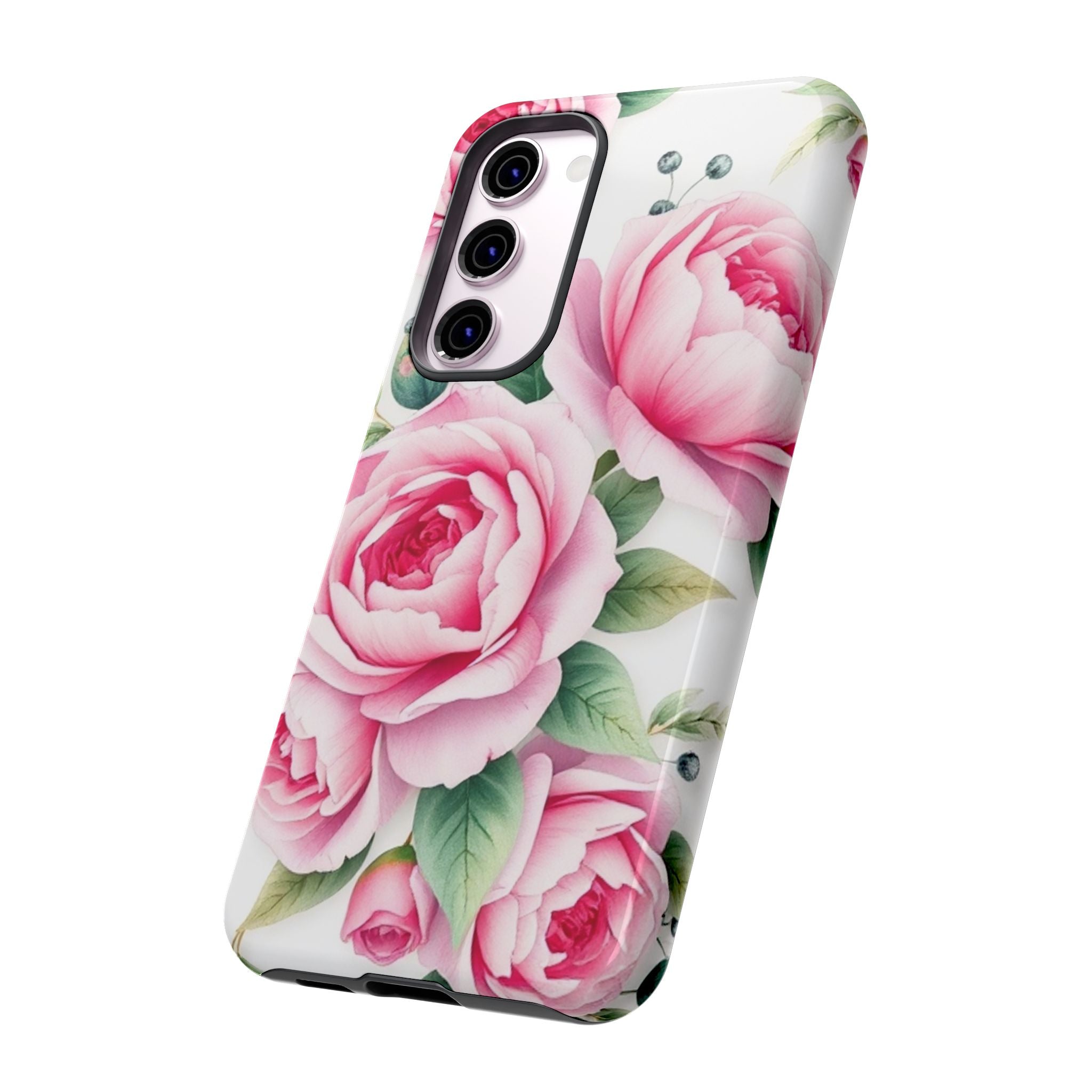 Android OR iPhone Compatible Cases - Pink Flower Design - Unique Tough Cases