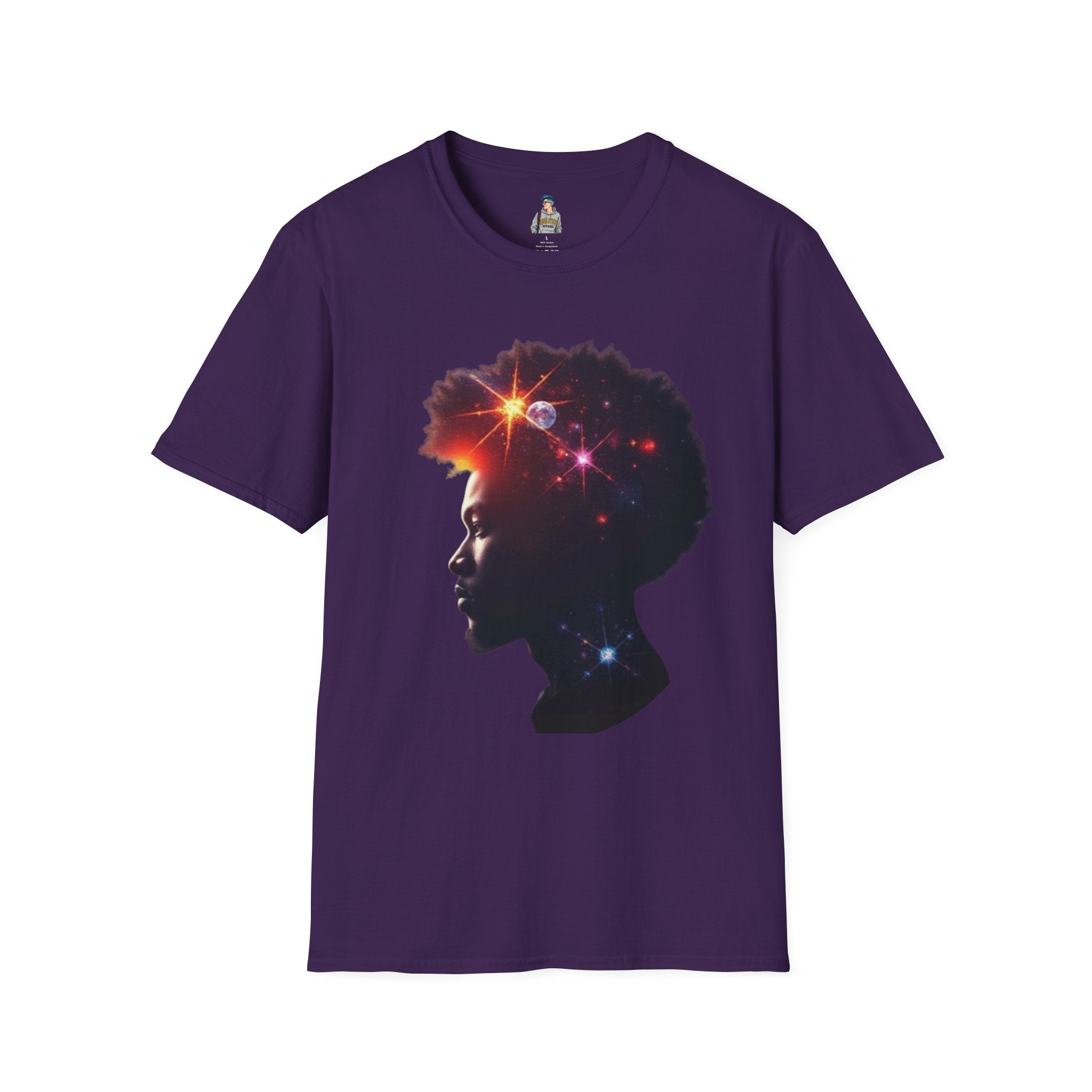 Black Universe Male Silhouette Unisex Softstyle T-Shirt - Celebrate Black Culture