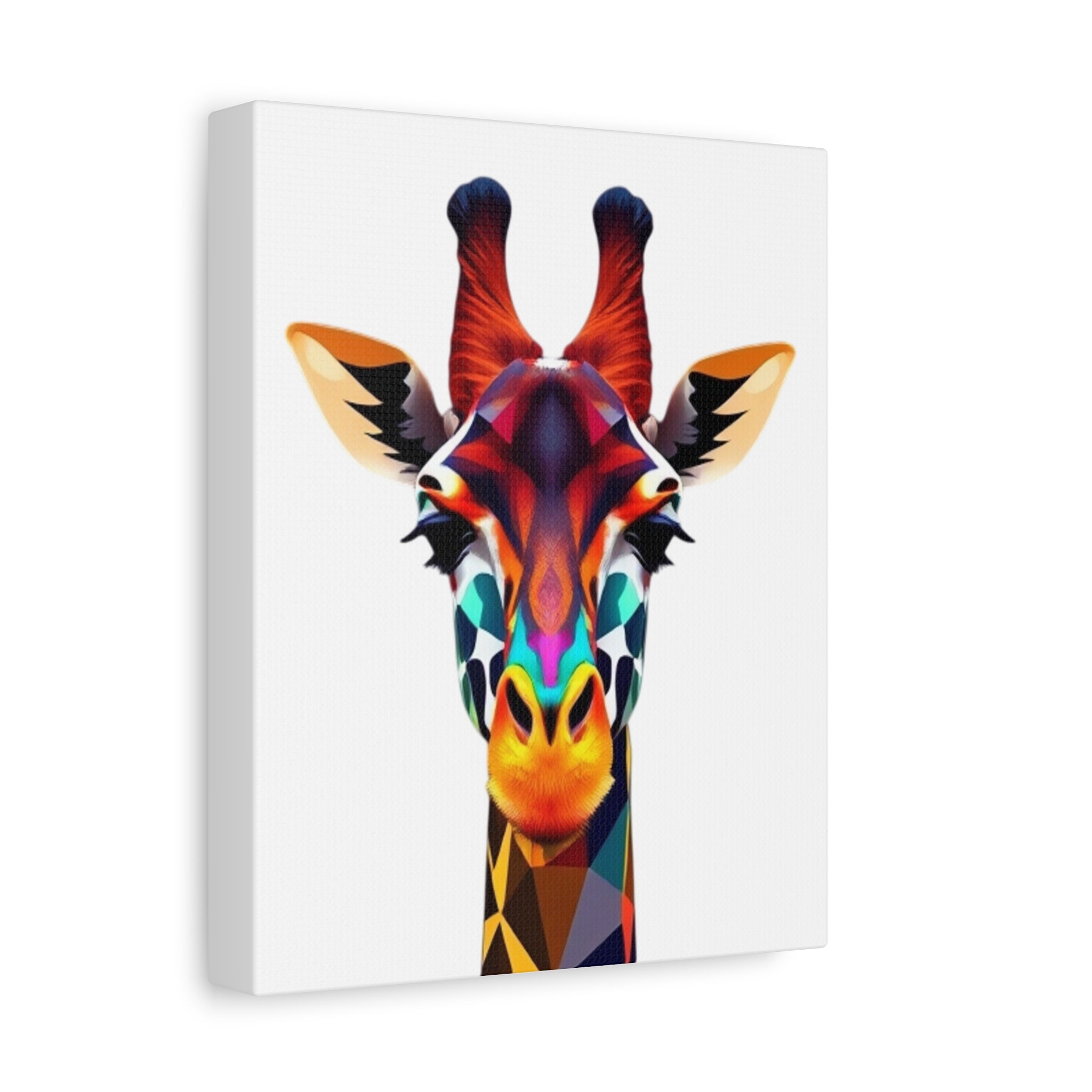 Colorful Giraffe Canvas Art - Vibrant Stretched Wall Decor for Animal Lovers