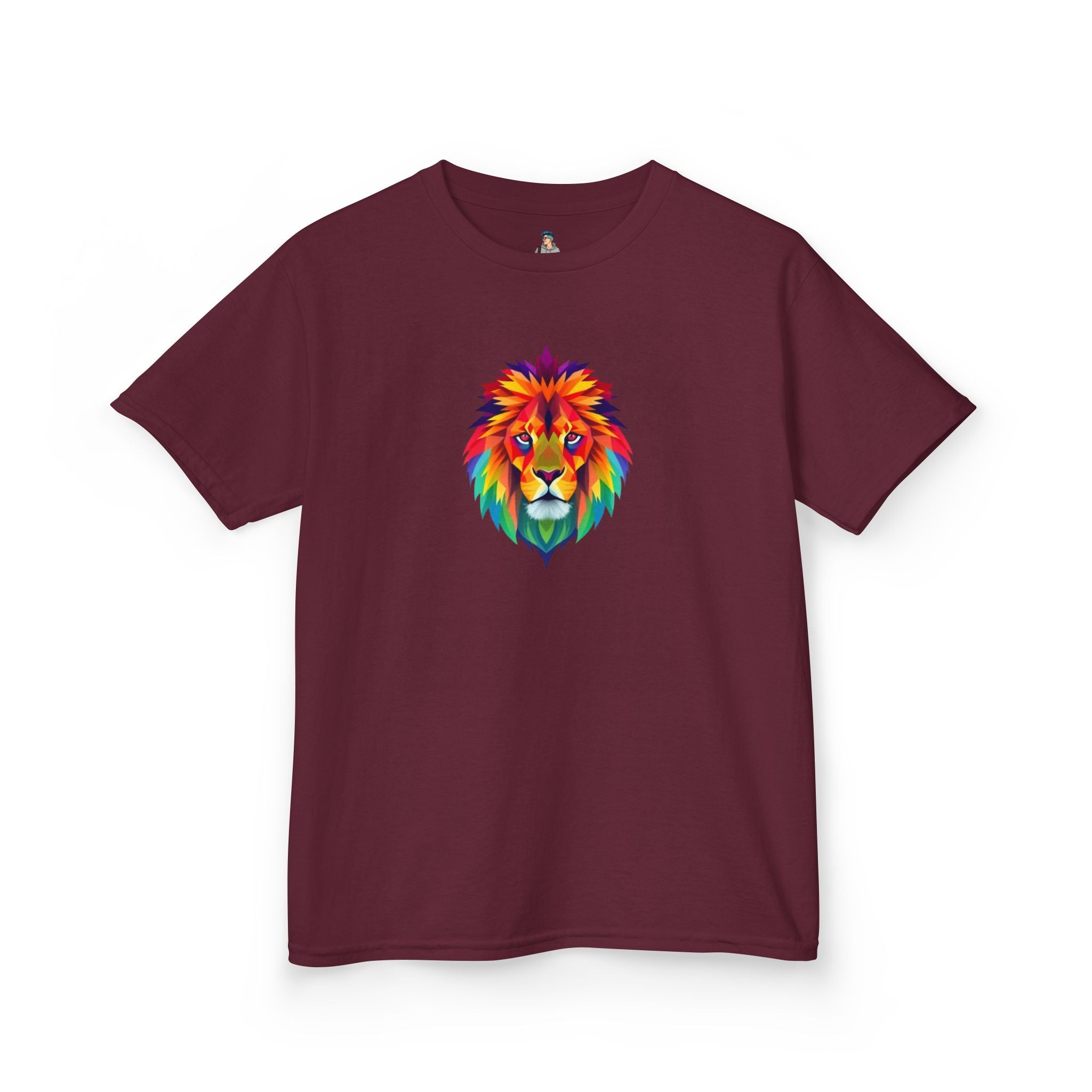 Colorful Fractal Lion Kids Heavy Cotton Tee