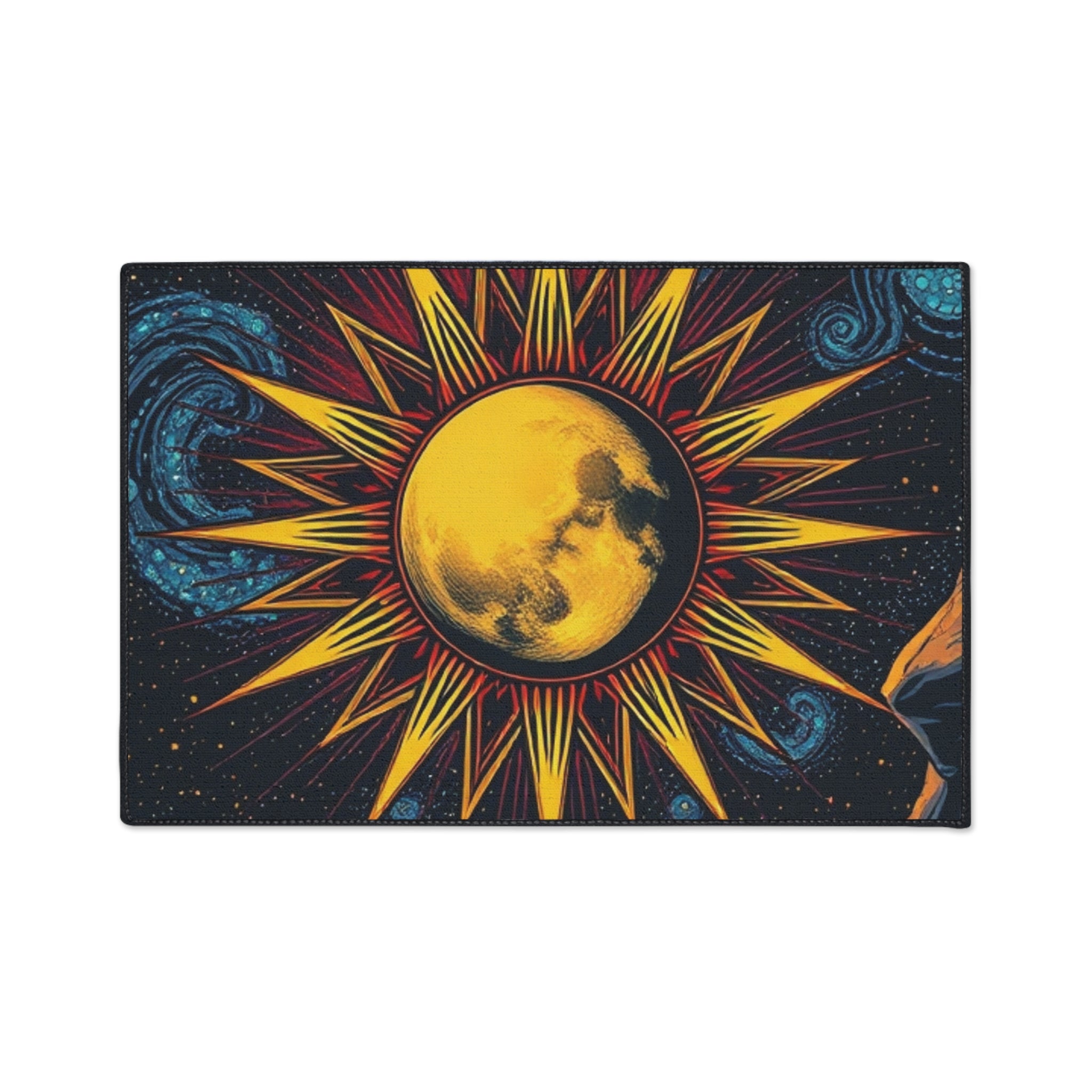 Cosmic Moon Heavy Duty Floor Mat - Vibrant Space Design for Home Decor