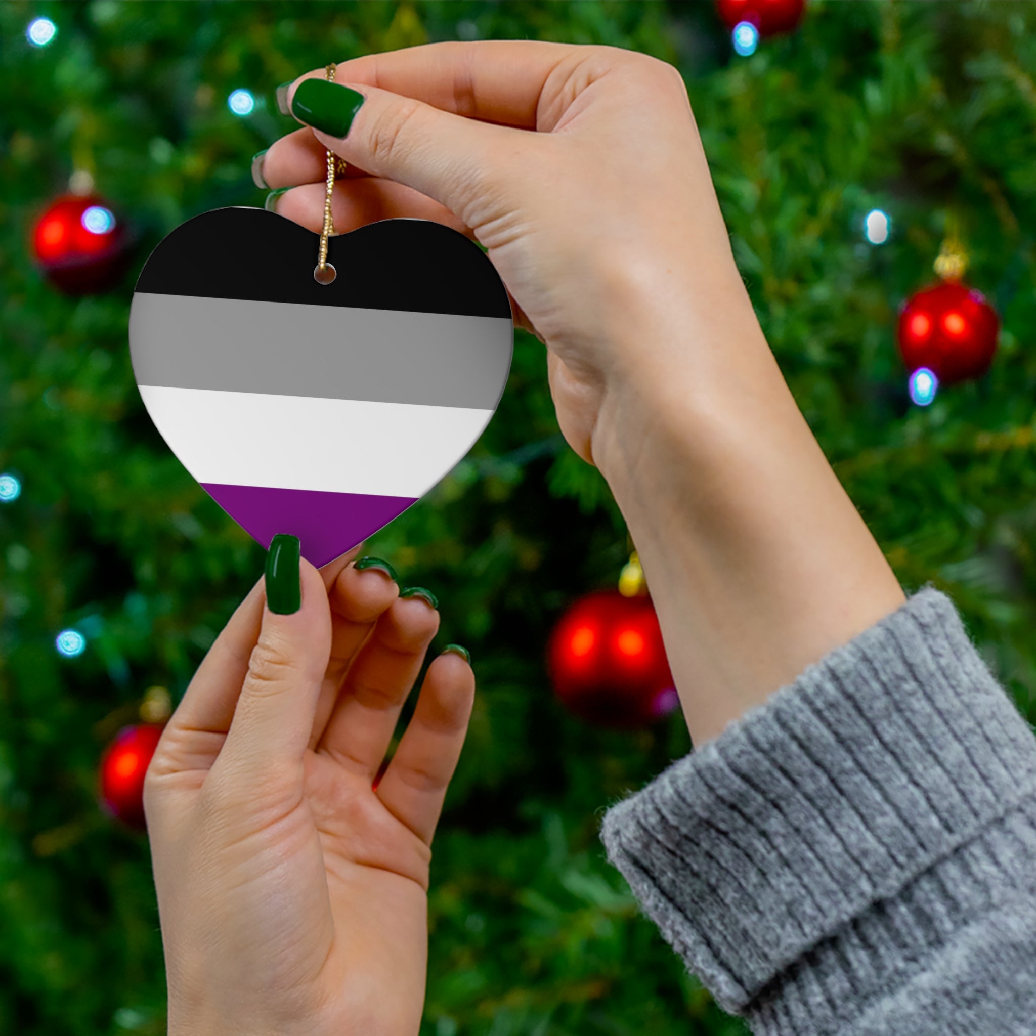 Asexual Pride-Themed Ceramic Ornament Set - 4 Unique Shapes for Celebrations and Decor