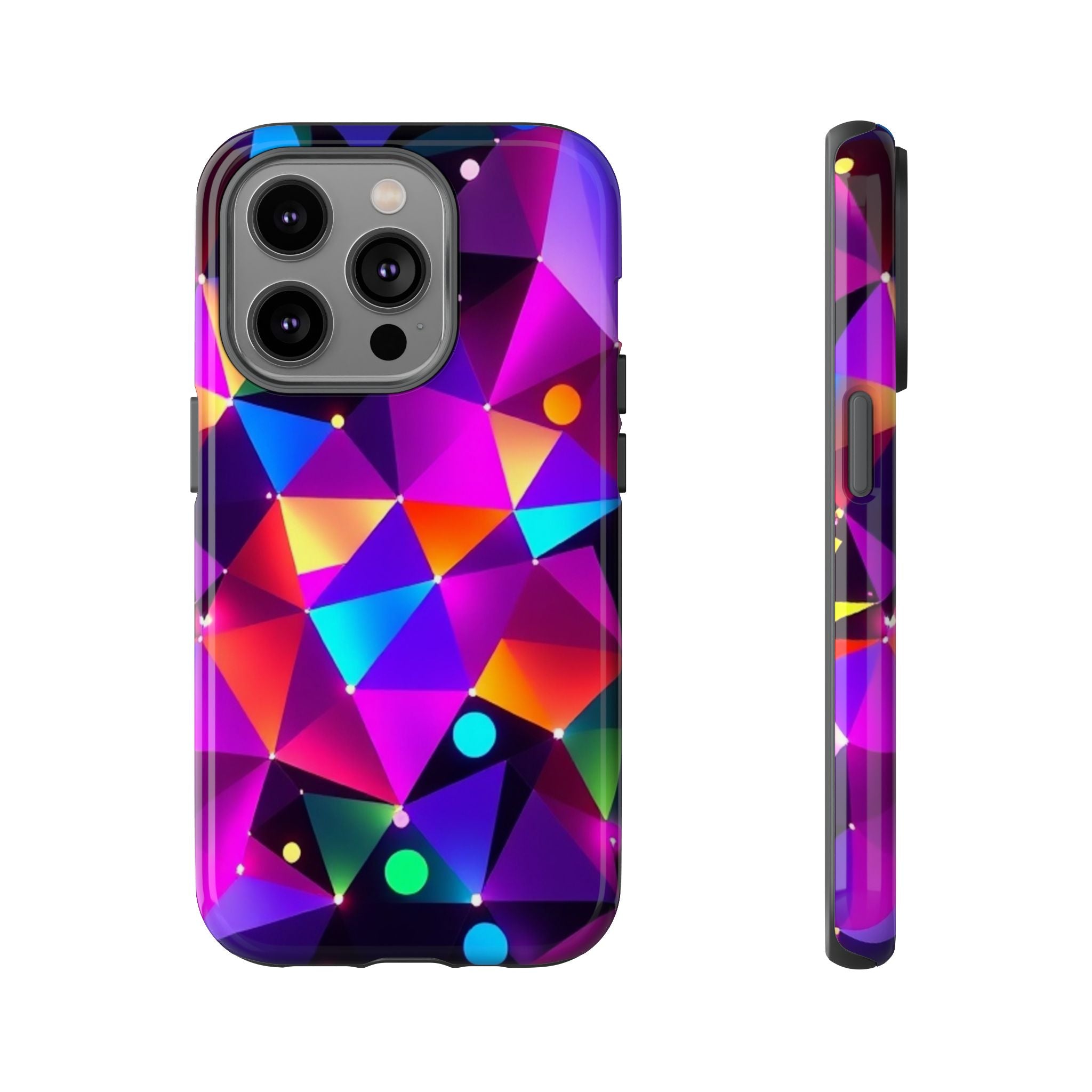 Android OR iPhone Compatible Cases - Colorful Angles Design - Unique Tough Cases