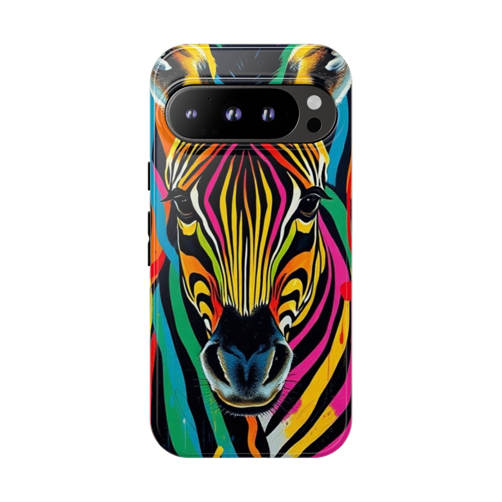 Android OR iPhone Compatible Cases - Rainbow Zebra Design - Unique Tough Cases