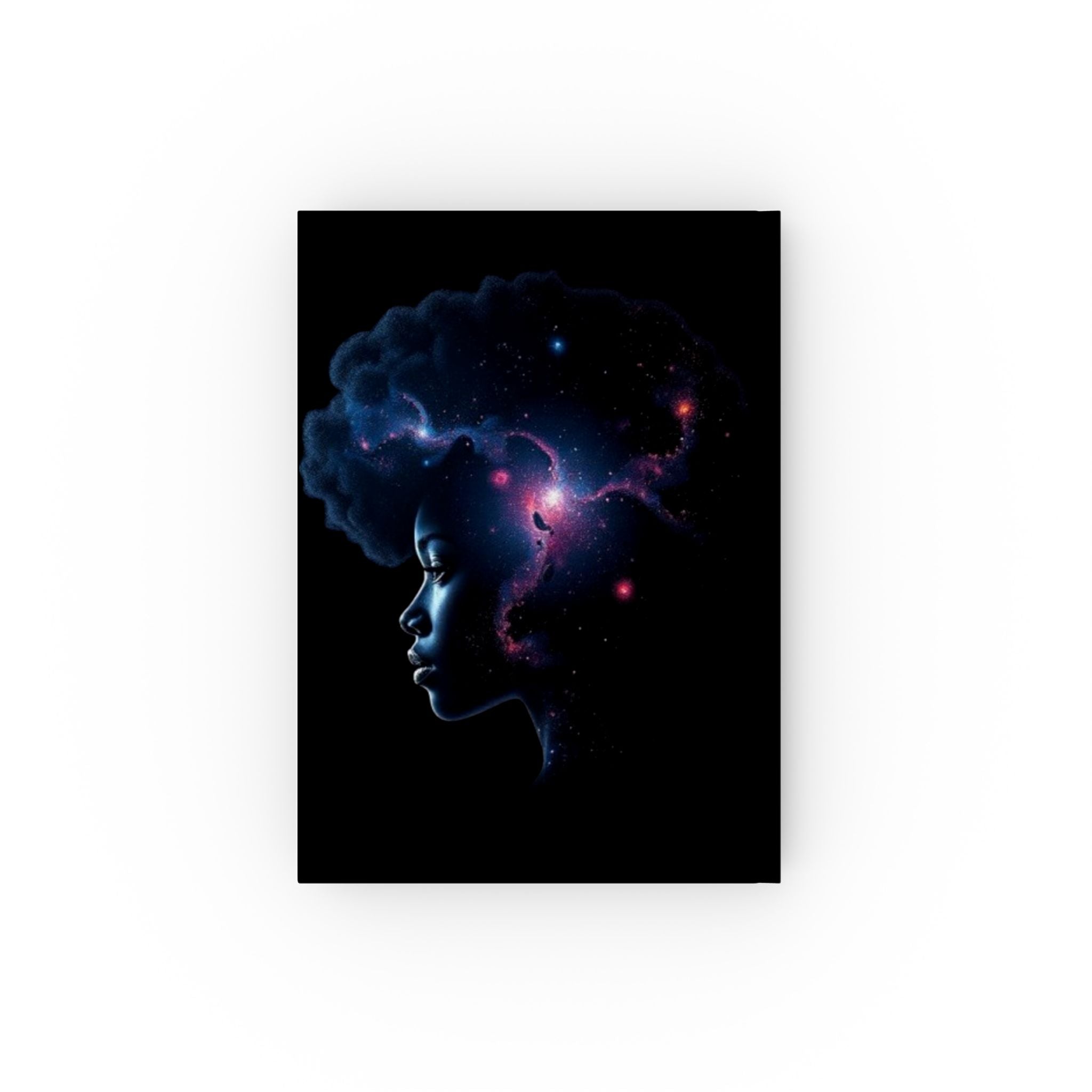Black Universe Silhouette Female- Hard Backed Journal - Perfect for Gifts, Journaling, and Celebrations