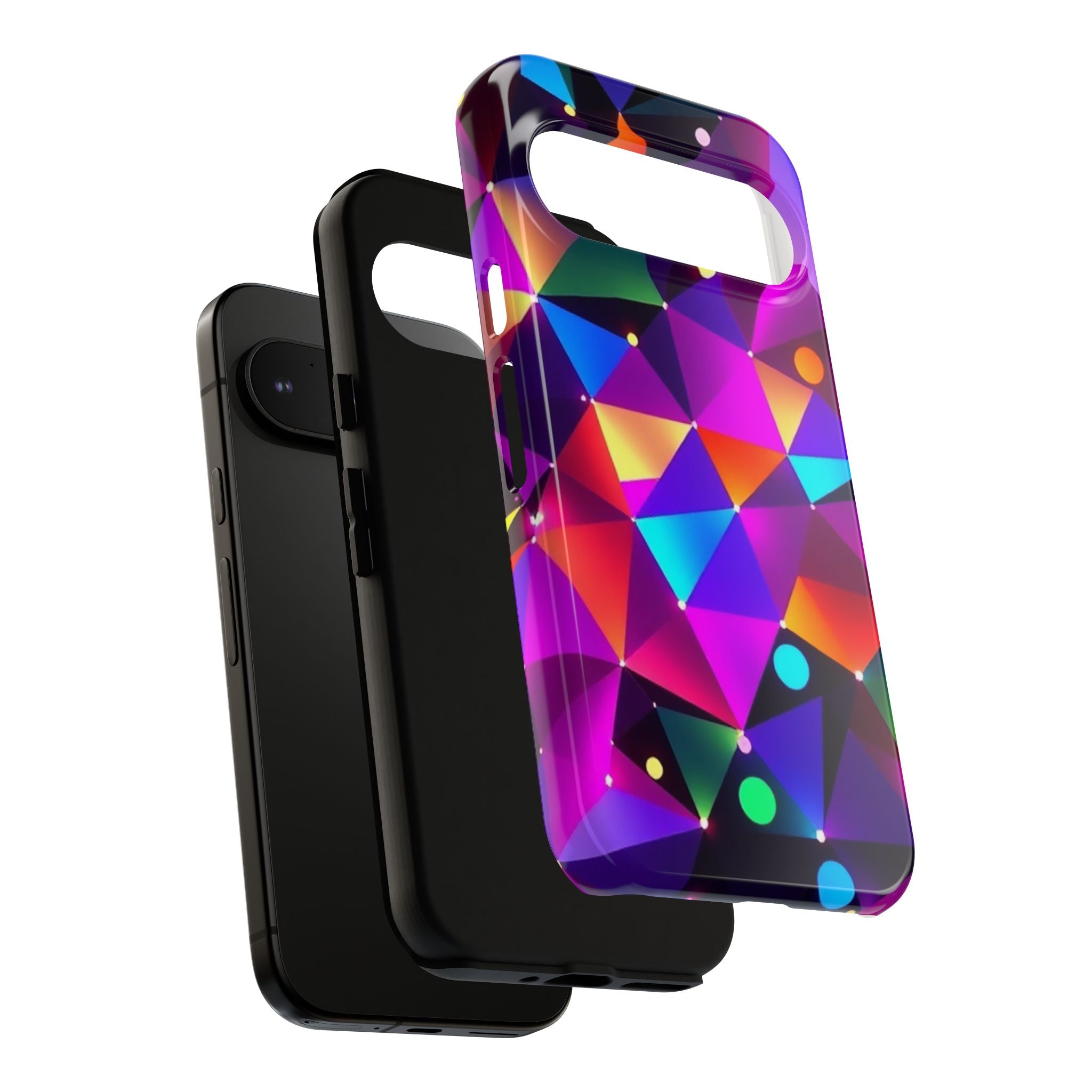 Android OR iPhone Compatible Cases - Colorful Angles Design - Unique Tough Cases