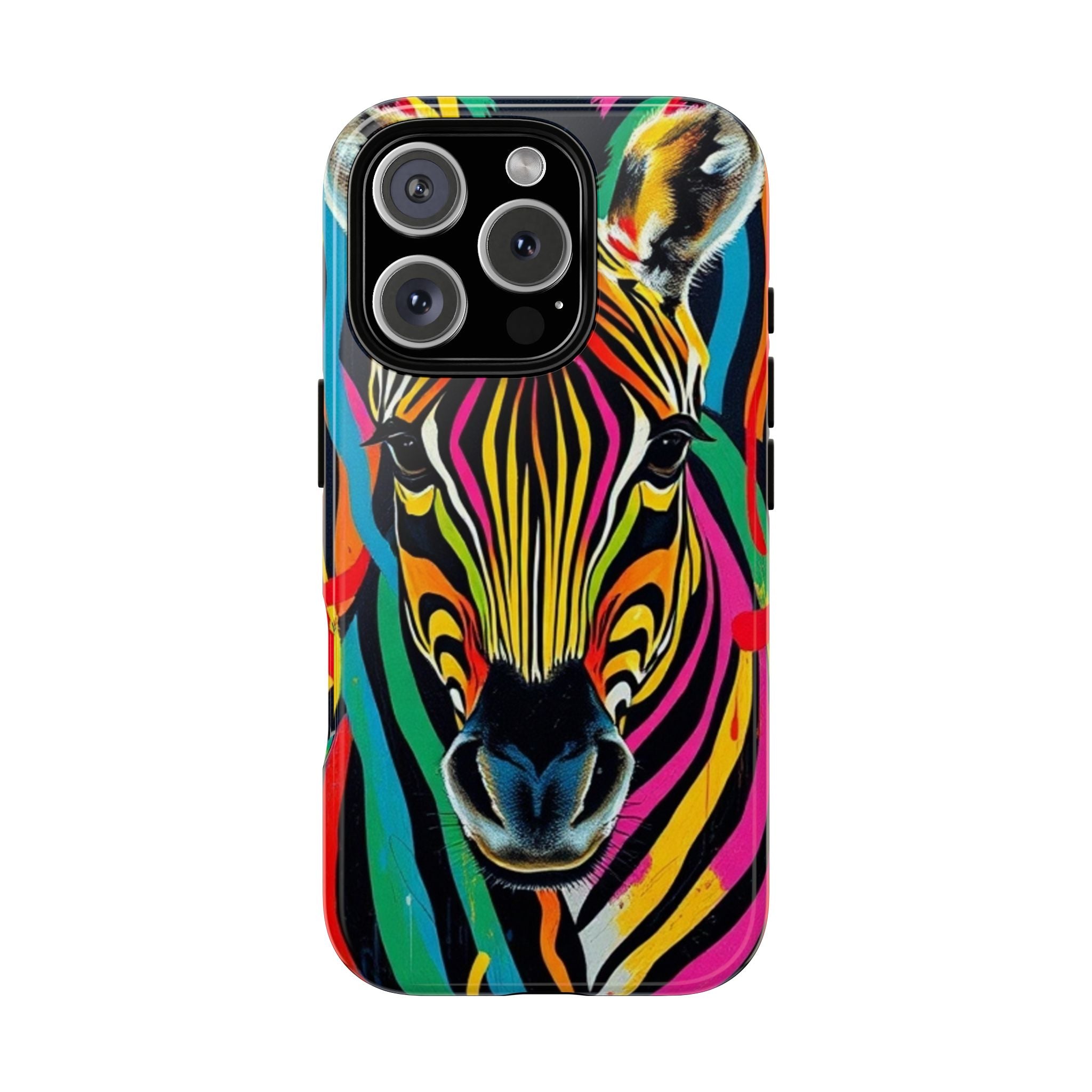 Android OR iPhone Compatible Cases - Rainbow Zebra Design - Unique Tough Cases
