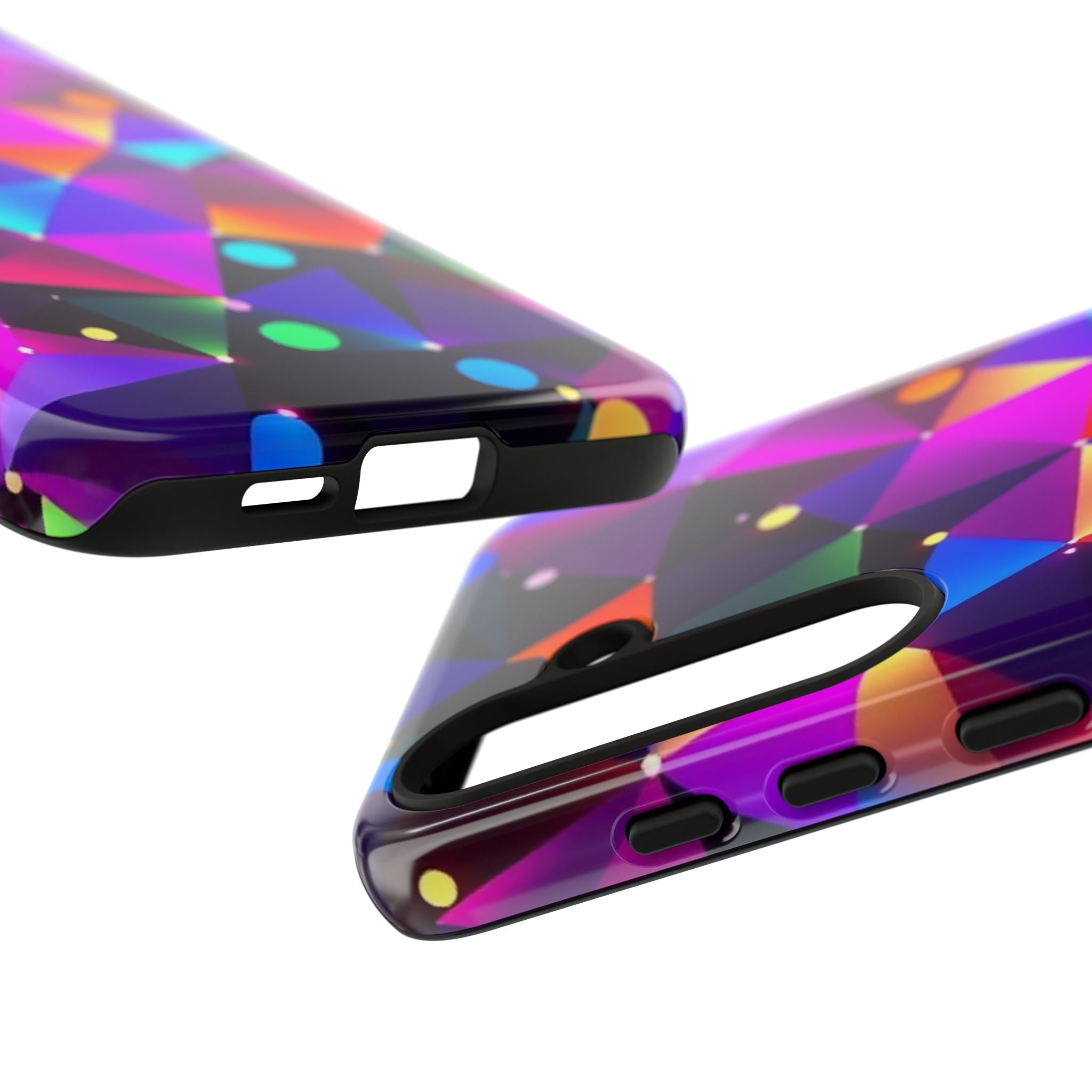 Android OR iPhone Compatible Cases - Colorful Angles Design - Unique Tough Cases