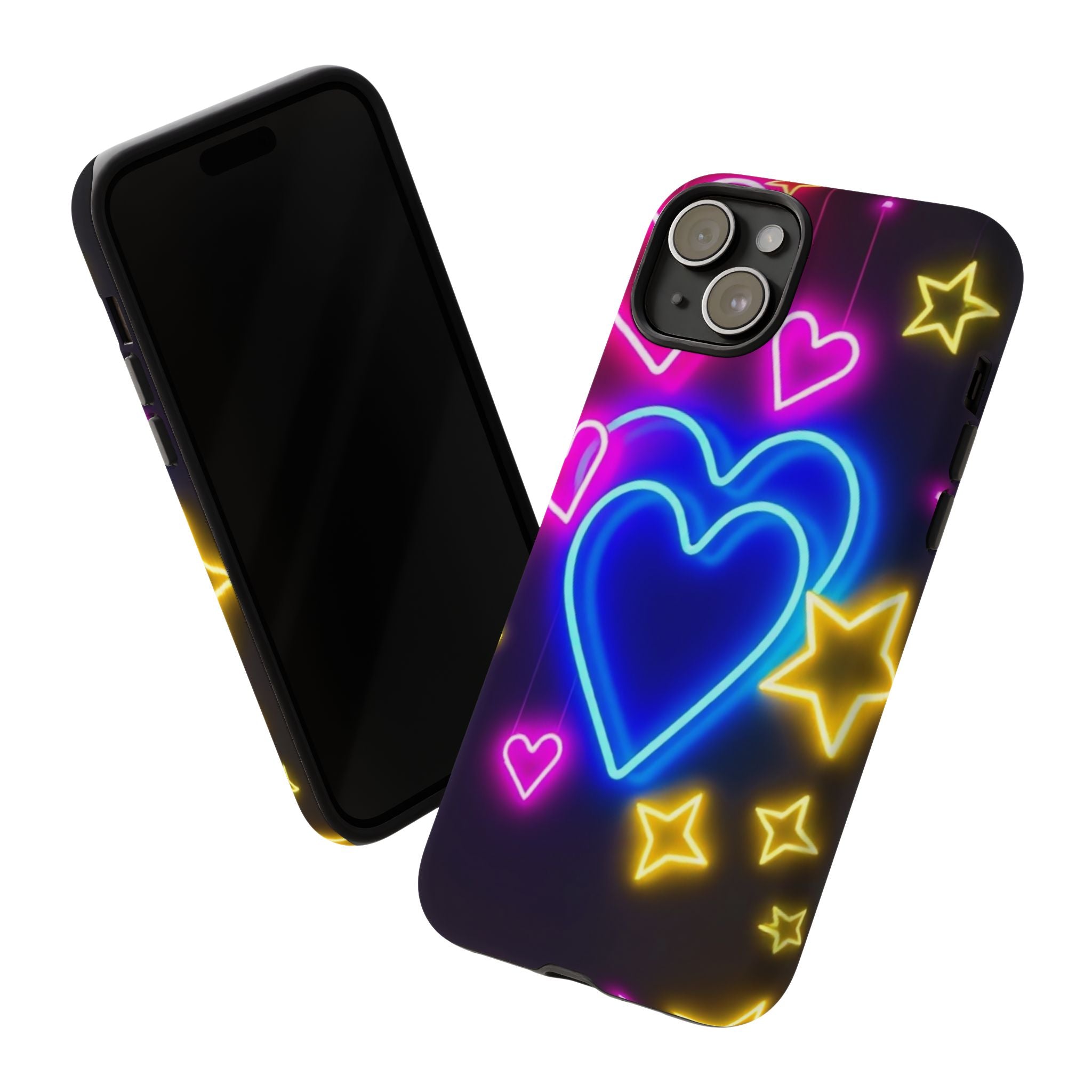 Android OR iPhone Compatible Cases - Neon Love Design - Unique Tough Cases