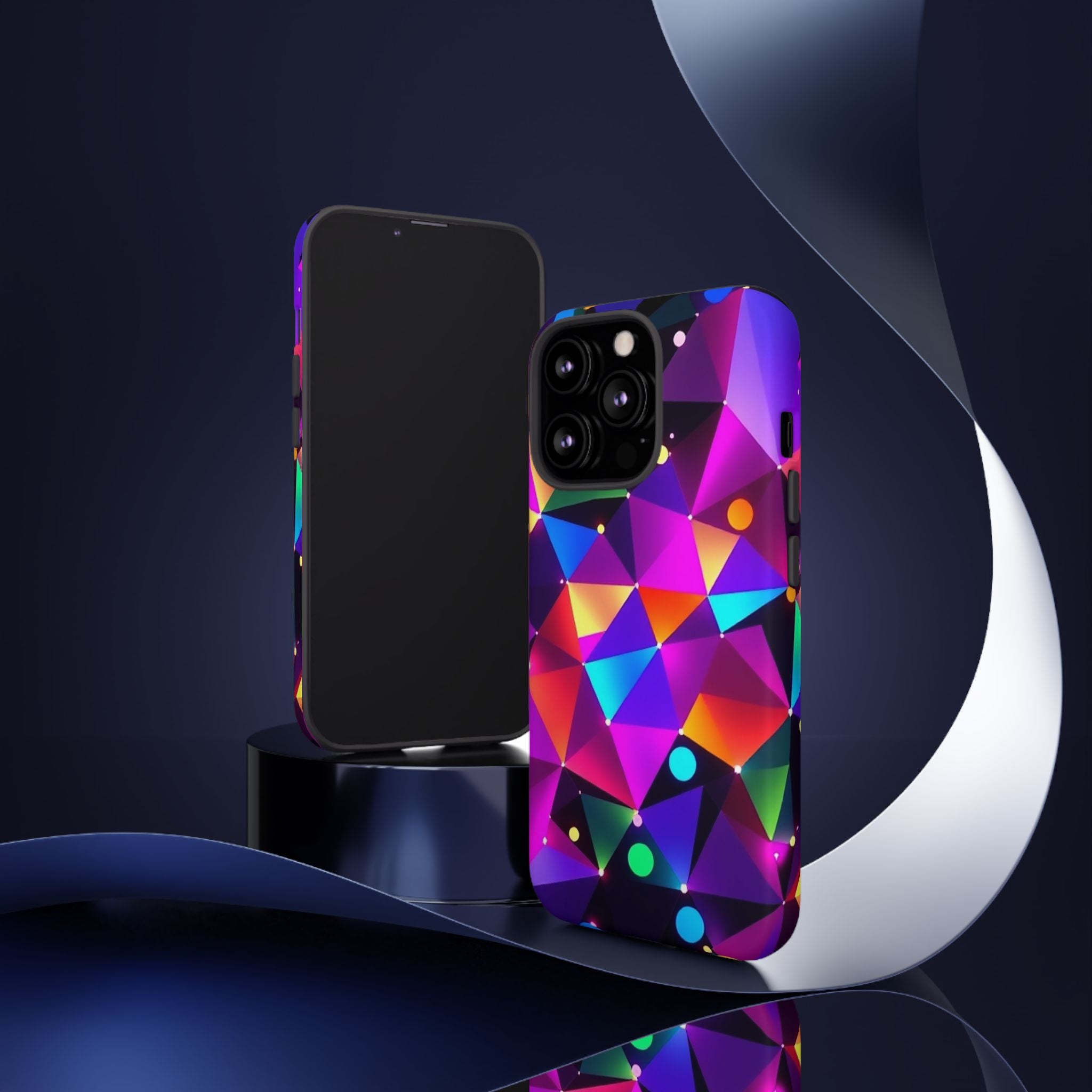 Android OR iPhone Compatible Cases - Colorful Angles Design - Unique Tough Cases