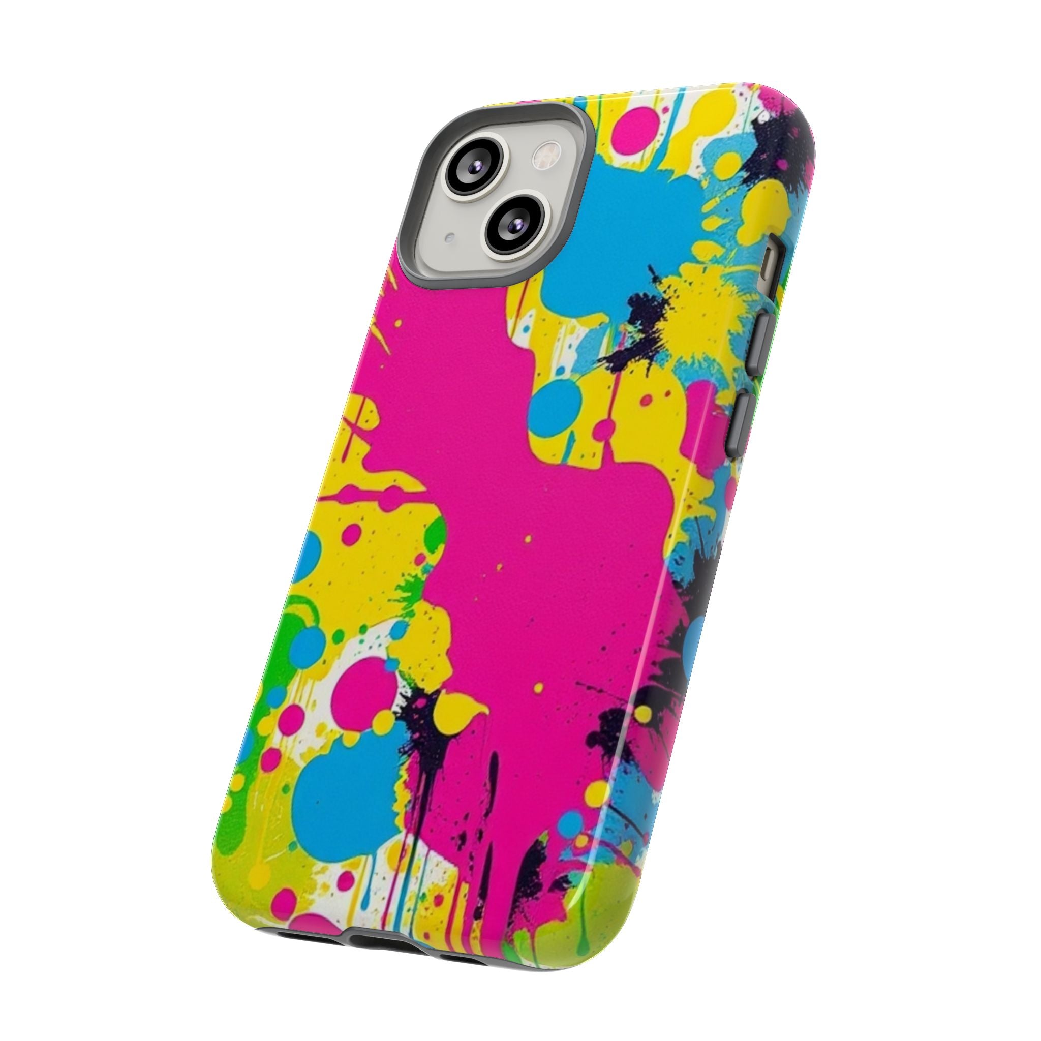 Android OR iPhone Compatible Cases - Crazy Retro Color Splash Design - Unique Tough Cases