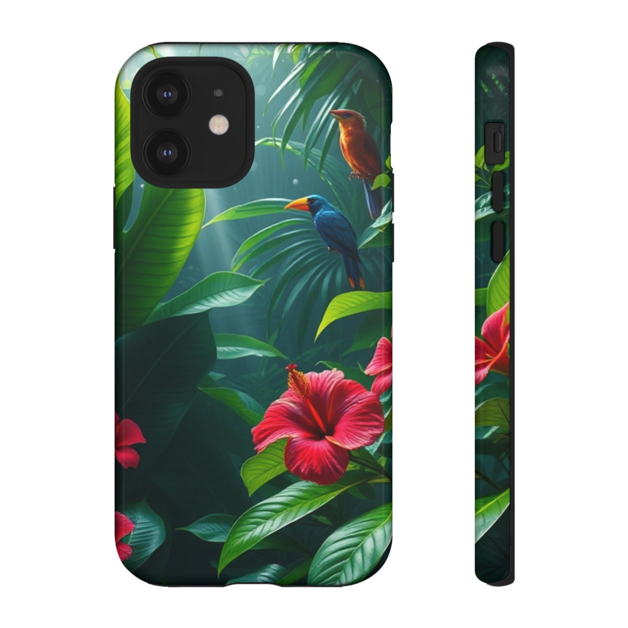 Android OR iPhone Compatible Cases - Tropical Flower & Bird Design - Unique Tough Cases