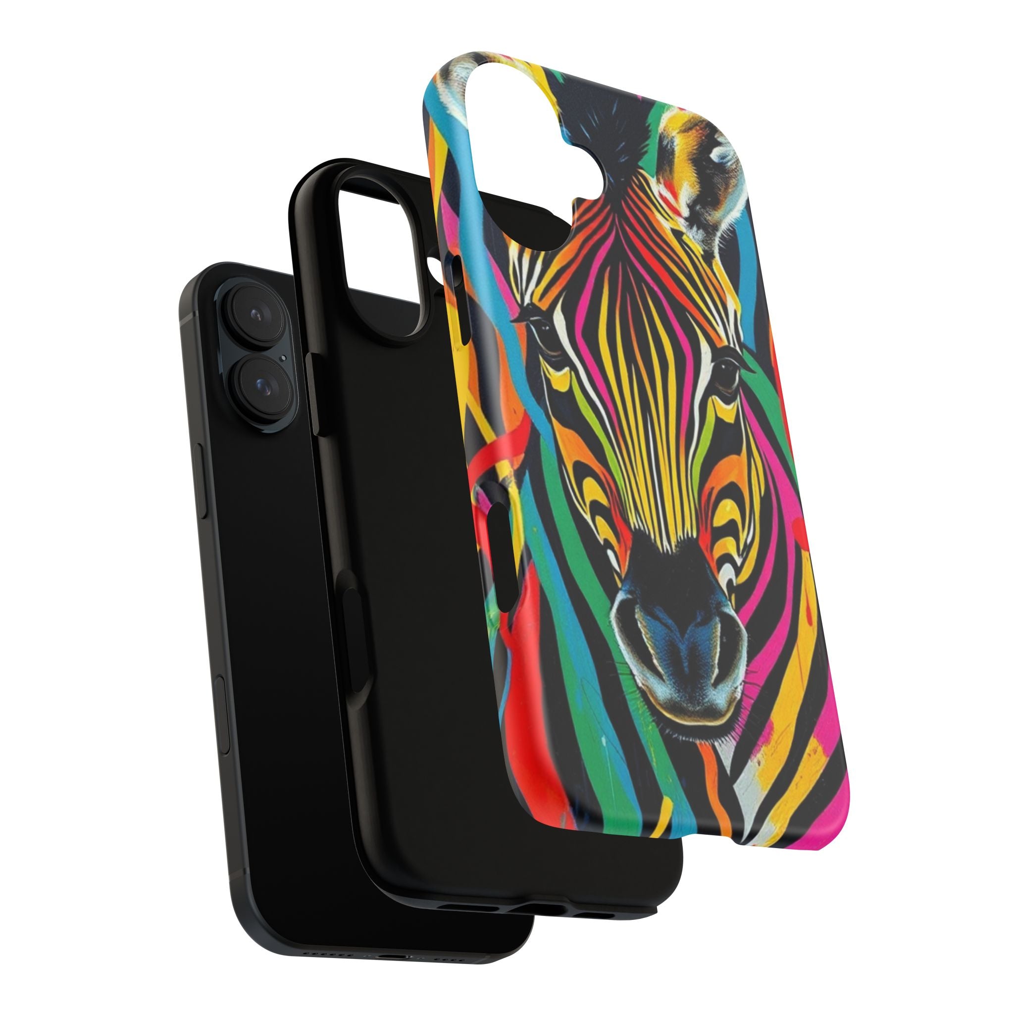 Android OR iPhone Compatible Cases - Rainbow Zebra Design - Unique Tough Cases
