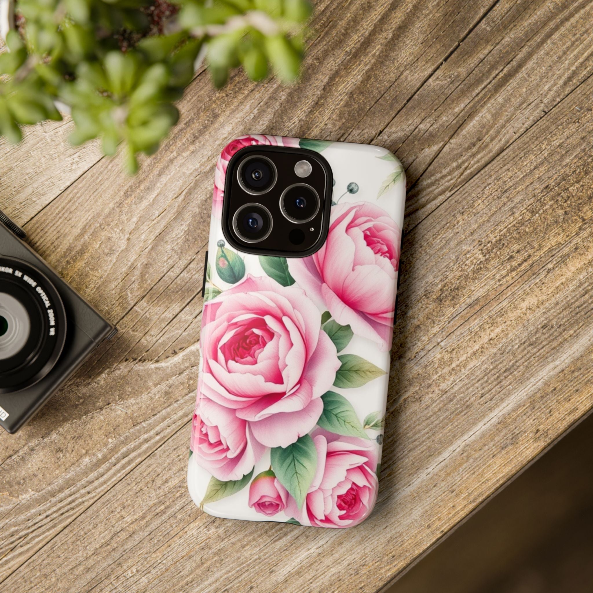 Android OR iPhone Compatible Cases - Pink Flower Design - Unique Tough Cases