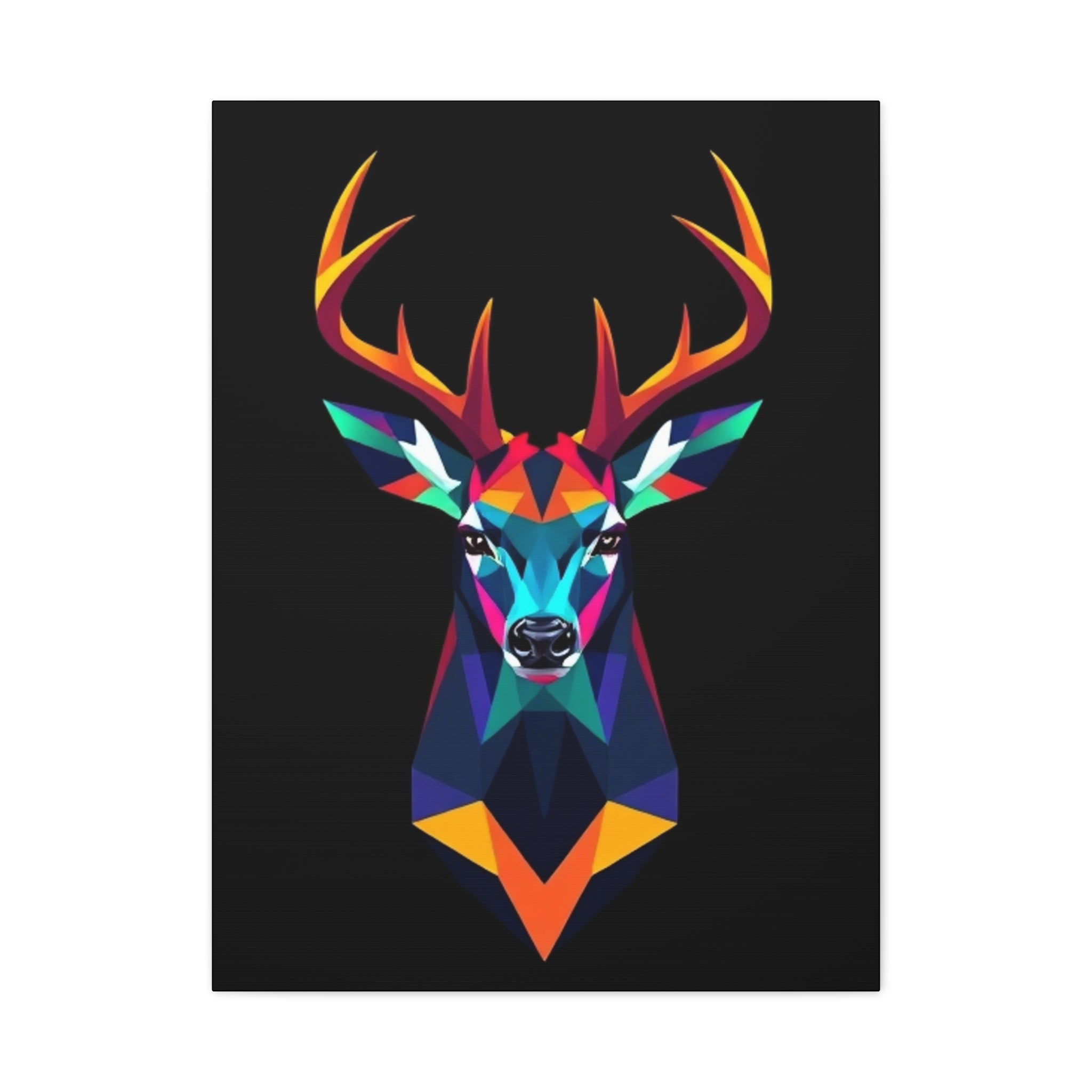 Colorful Geometric Deer Canvas Art - Vibrant Wall Decor for Nature Lovers