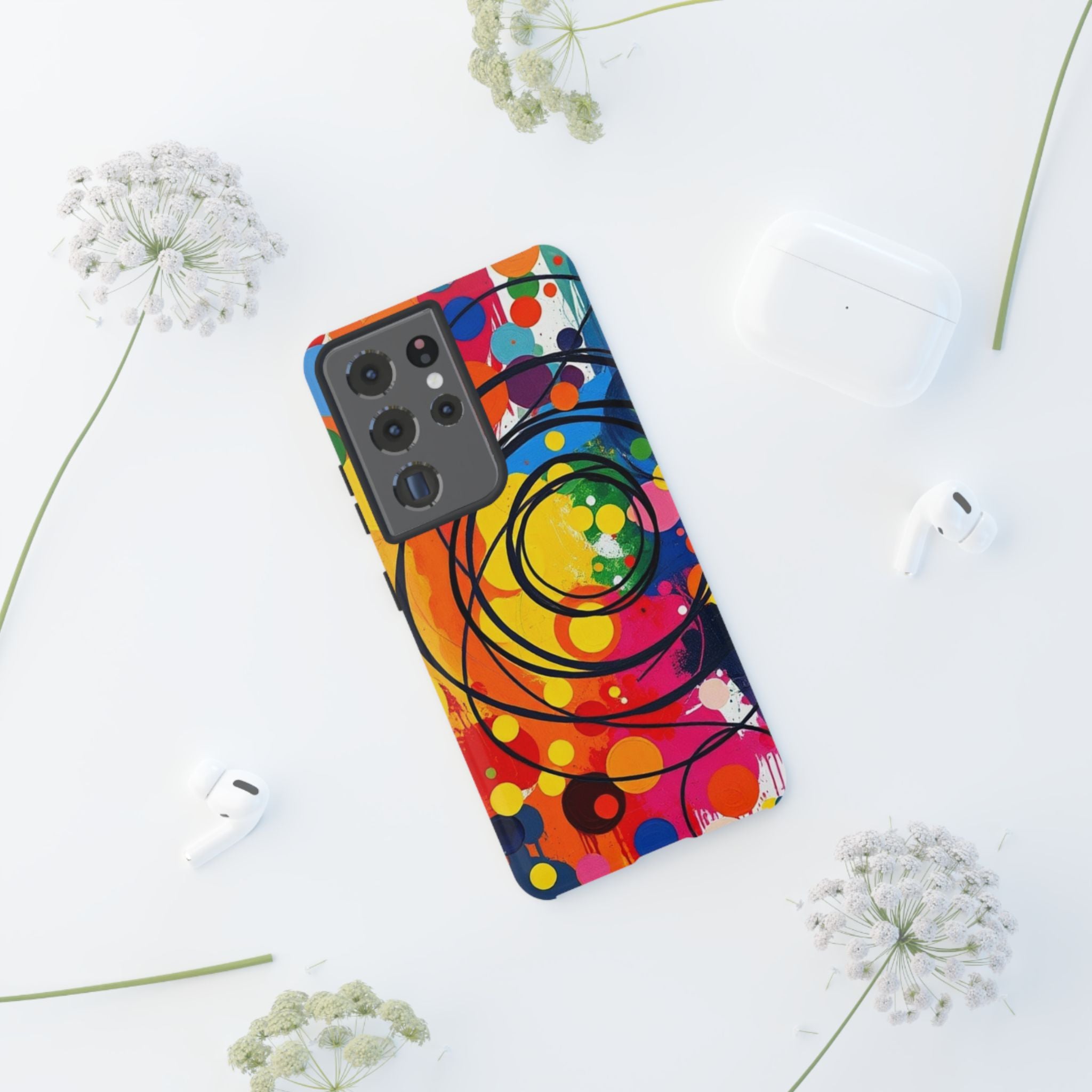 Colorful Abstract Rainbow Swirl Art Tough Case For Android & iPhone