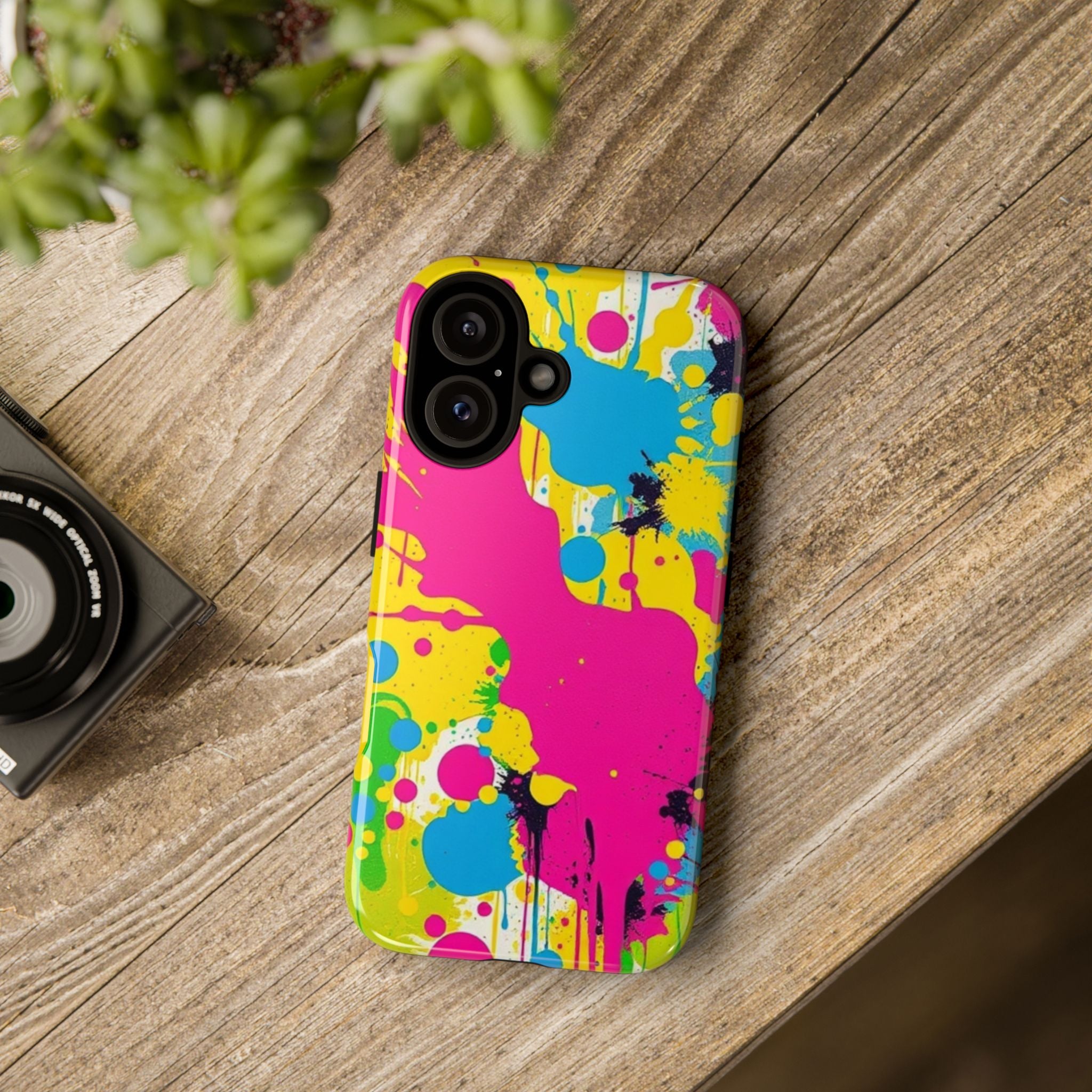 Android OR iPhone Compatible Cases - Crazy Retro Color Splash Design - Unique Tough Cases