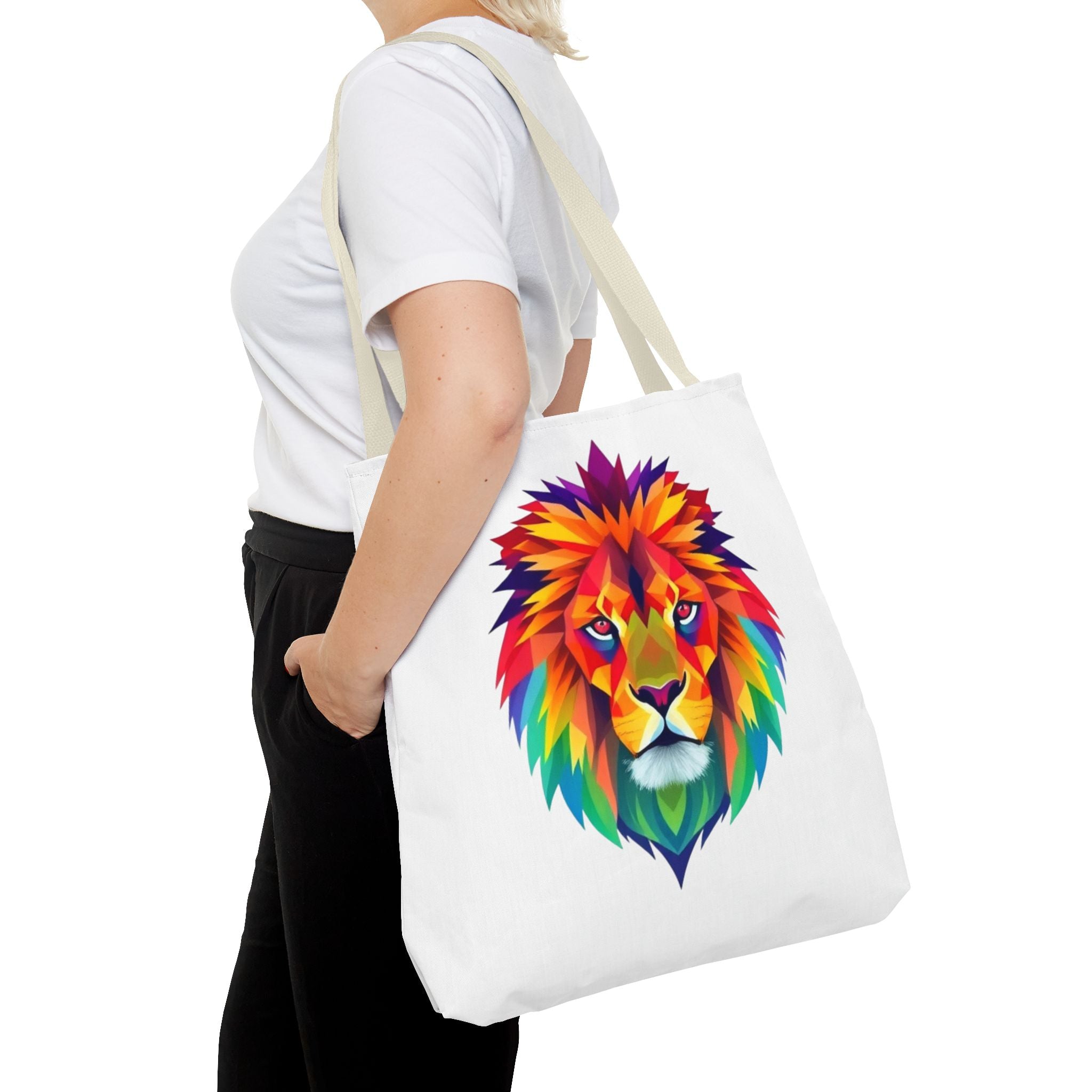 Colorful Fractal Lion Design - Tote Bag