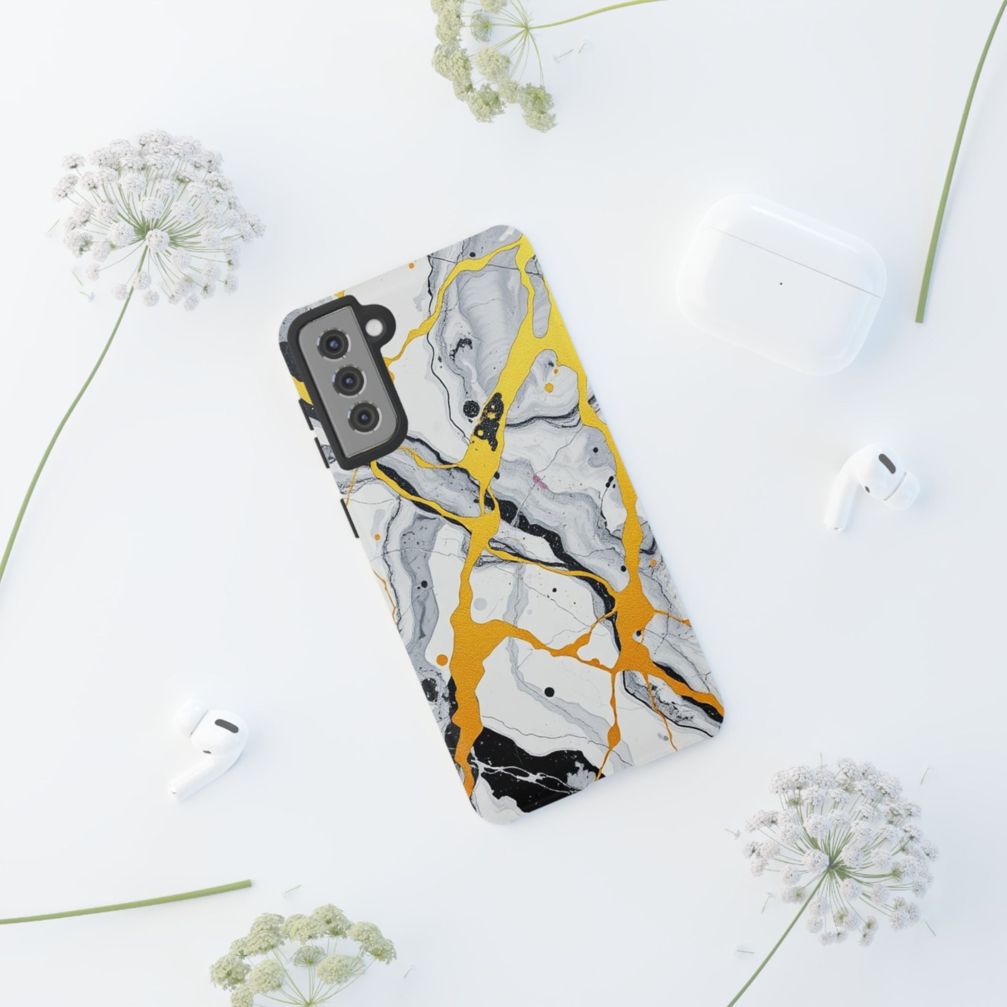 Beautiful Marble and Gold Design Tough Cases For Android & iPhone