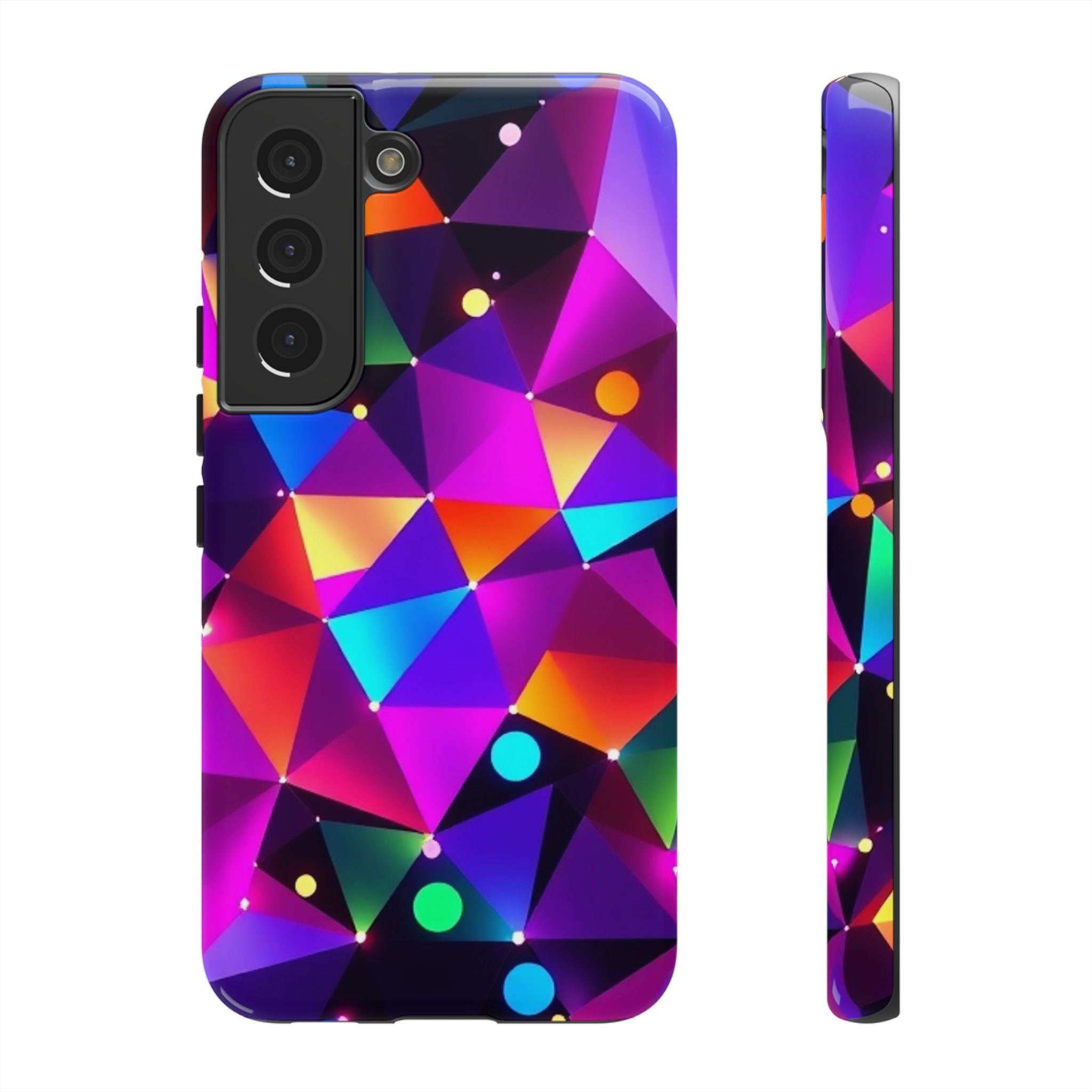 Android OR iPhone Compatible Cases - Colorful Angles Design - Unique Tough Cases