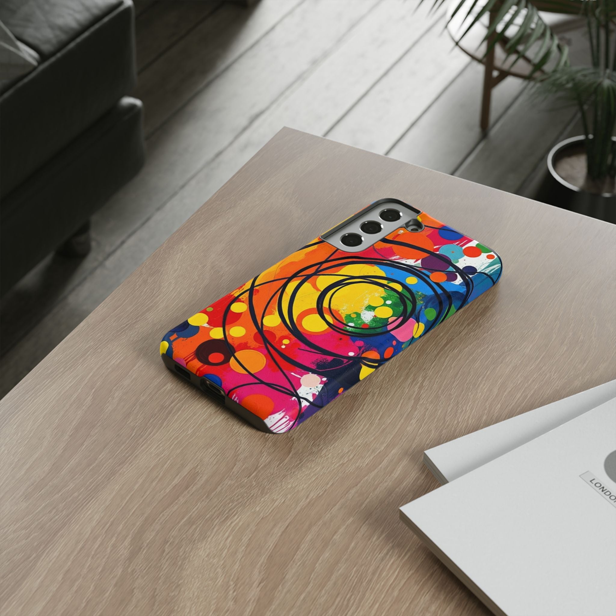 Colorful Abstract Rainbow Swirl Art Tough Case For Android & iPhone