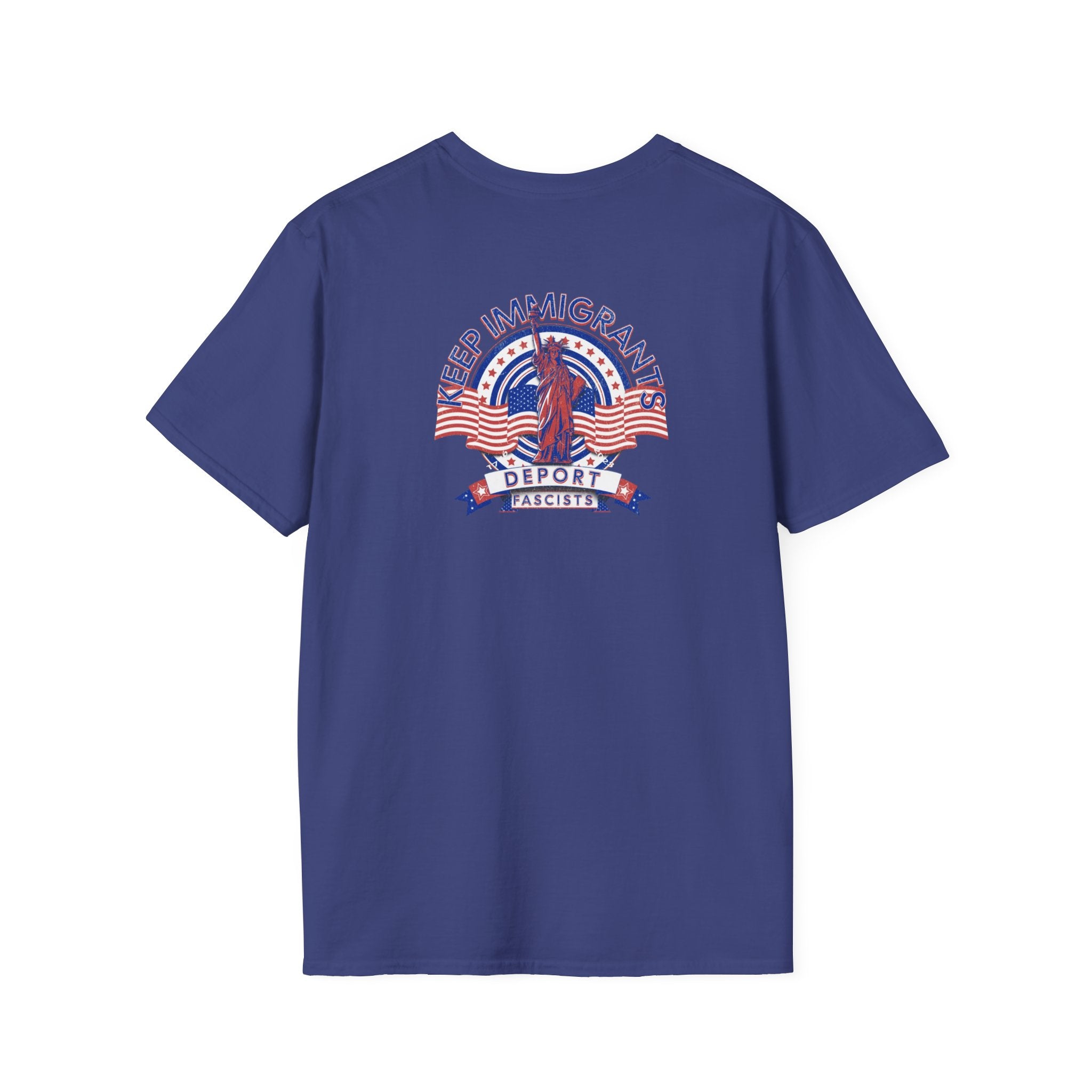 American Patriot - Keep Immigrants Deport Fascists Unisex T-Shirt - Celebrate Freedom & Diversity