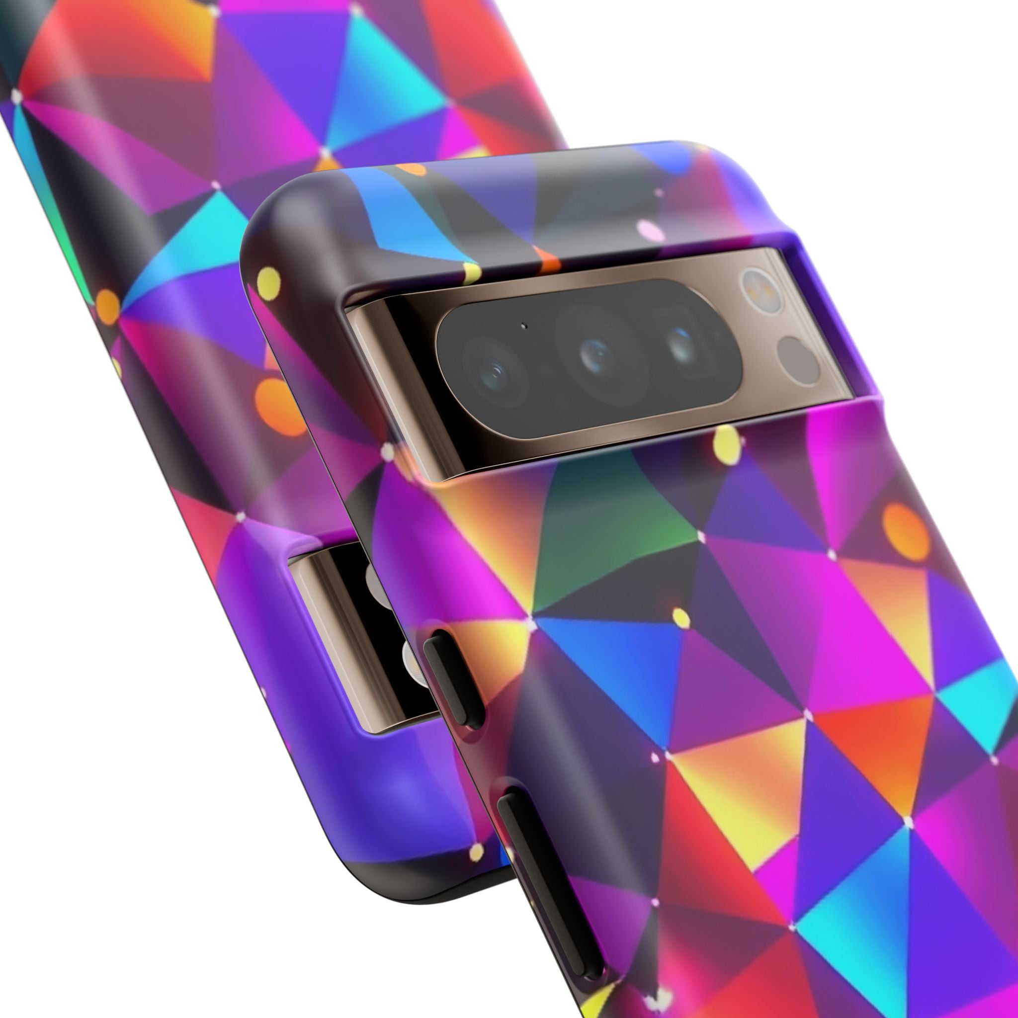 Android OR iPhone Compatible Cases - Colorful Angles Design - Unique Tough Cases