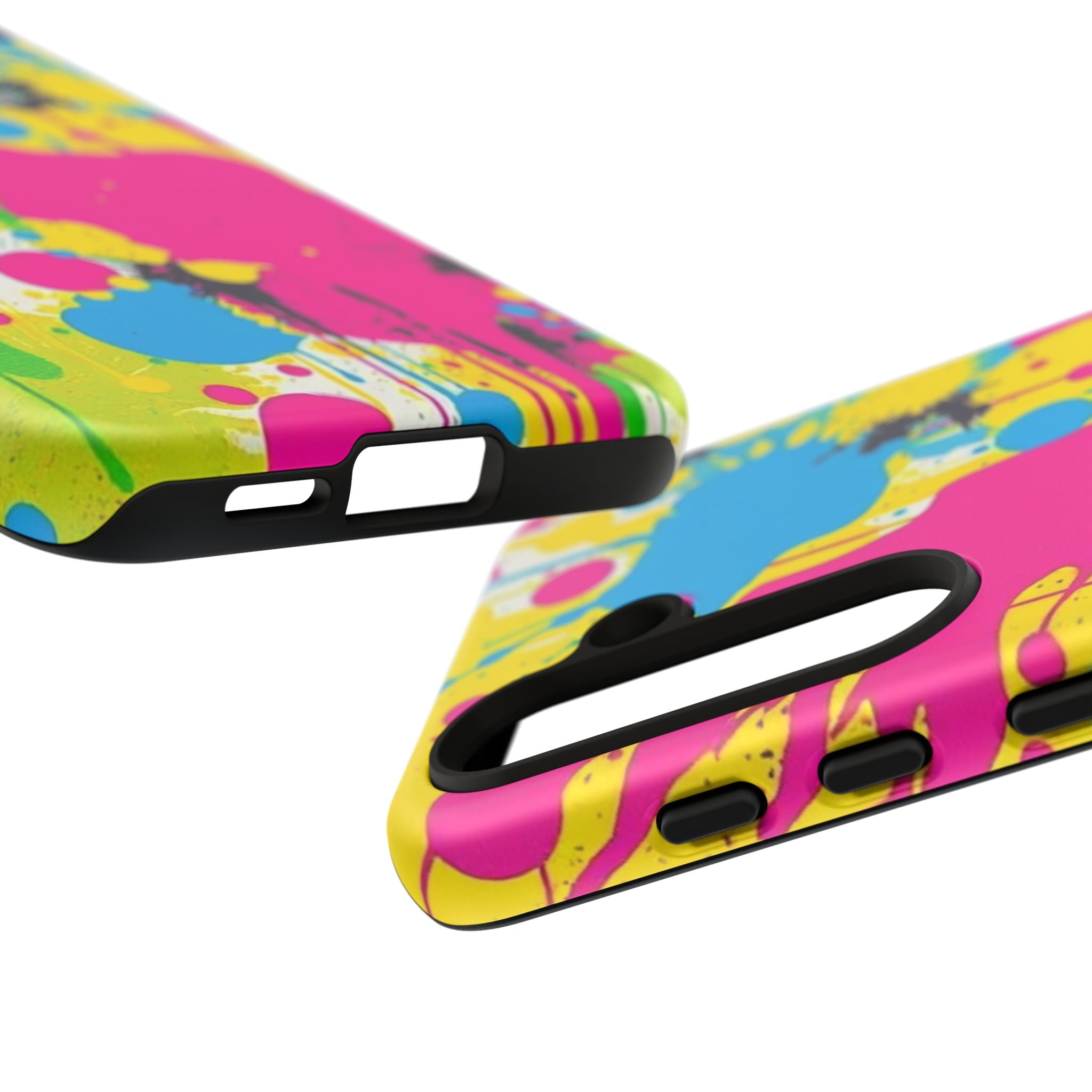 Android OR iPhone Compatible Cases - Crazy Retro Color Splash Design - Unique Tough Cases