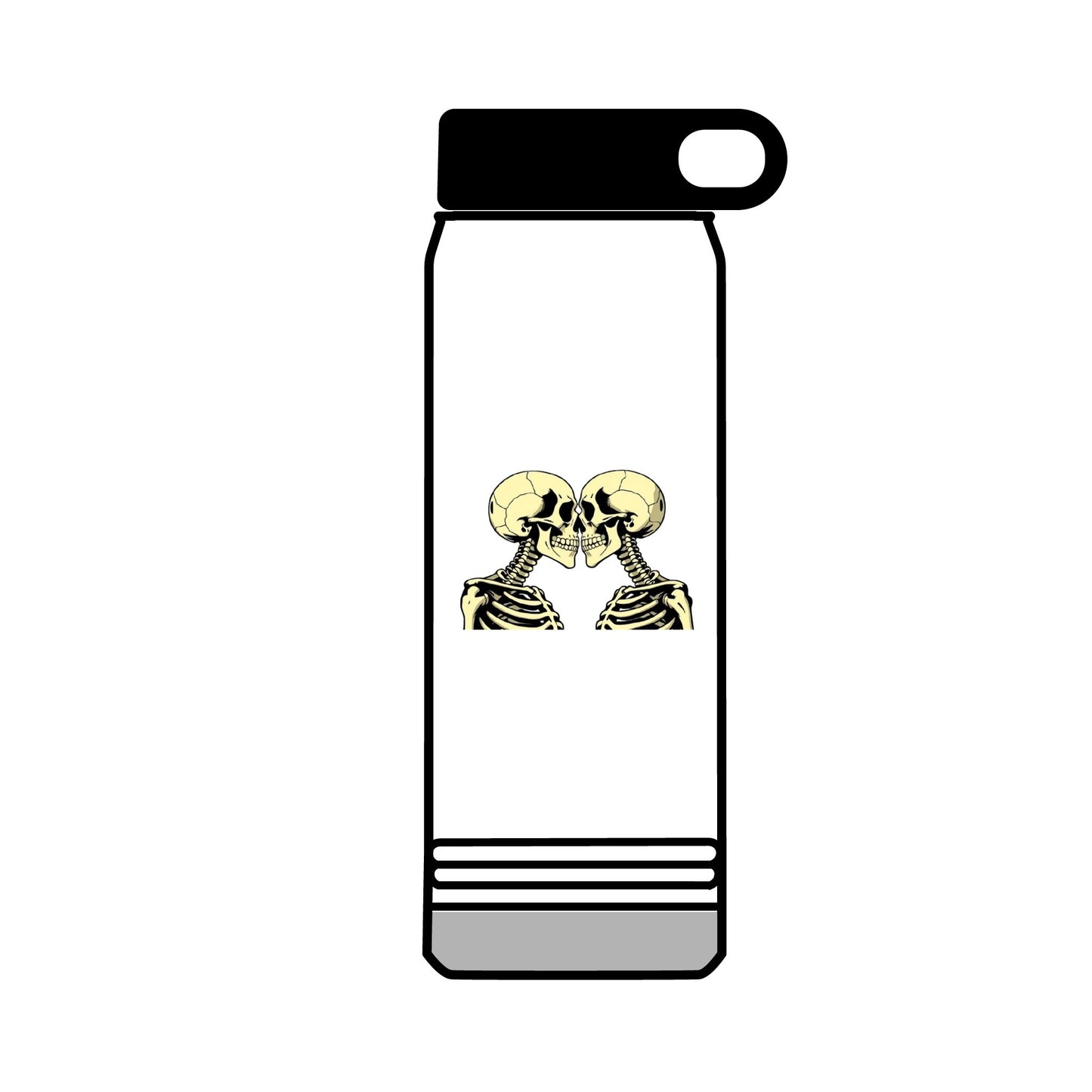 32oz Water Bottle Kissing Skeletons