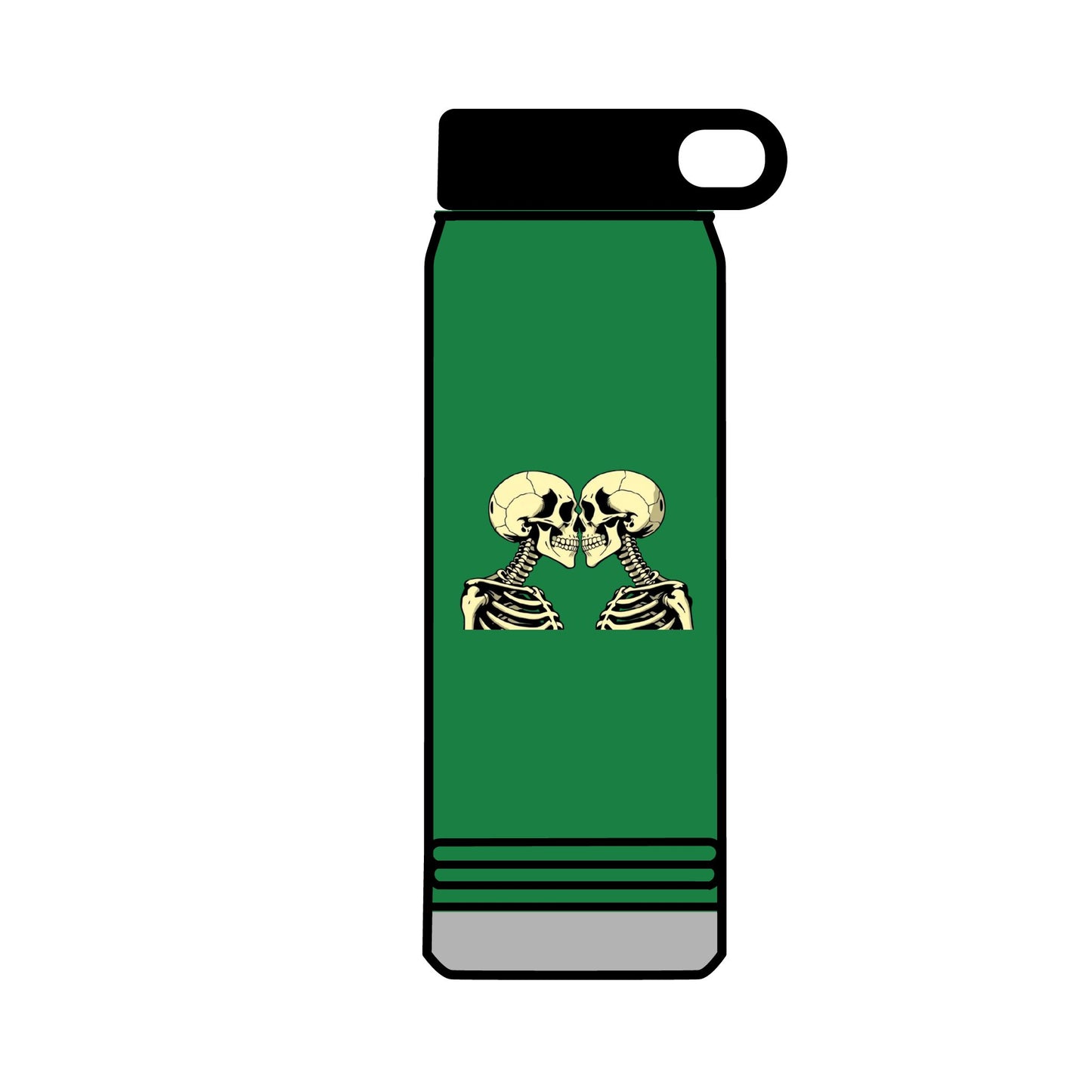 32oz Water Bottle Kissing Skeletons