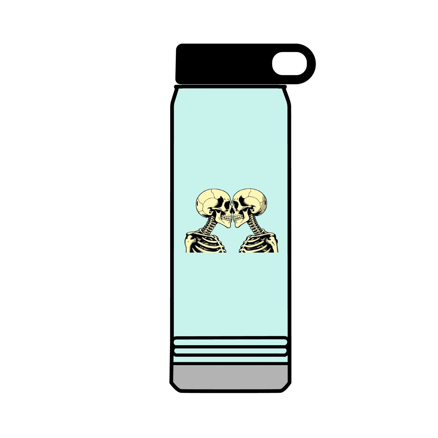32oz Water Bottle Kissing Skeletons