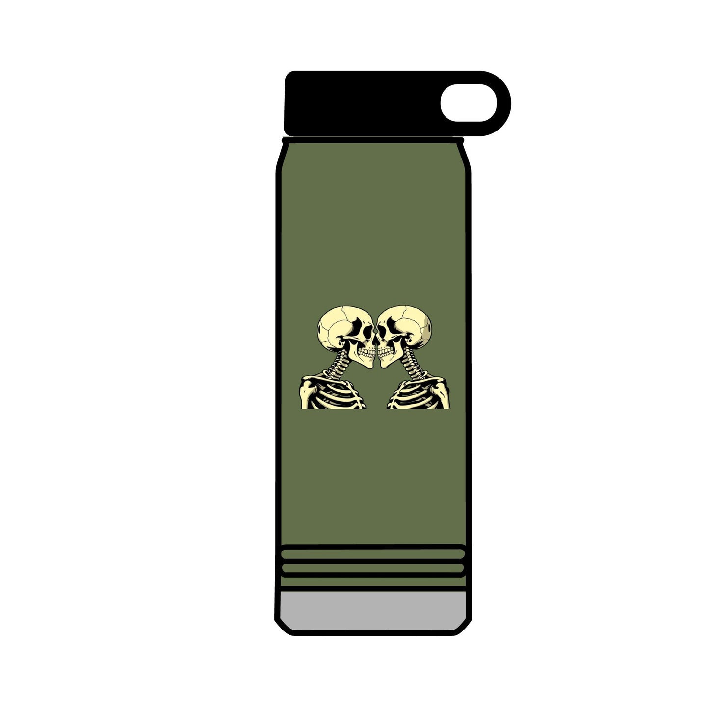 32oz Water Bottle Kissing Skeletons