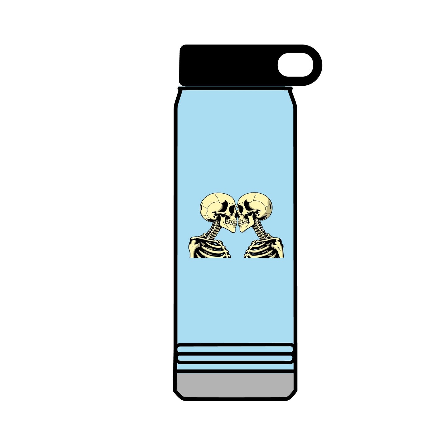 32oz Water Bottle Kissing Skeletons