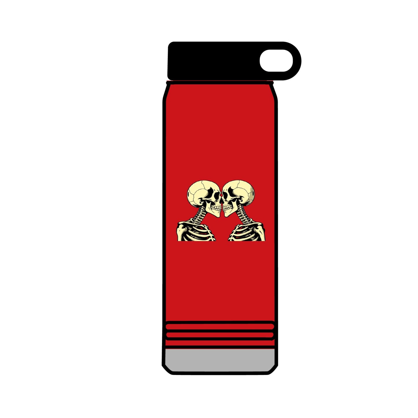 32oz Water Bottle Kissing Skeletons
