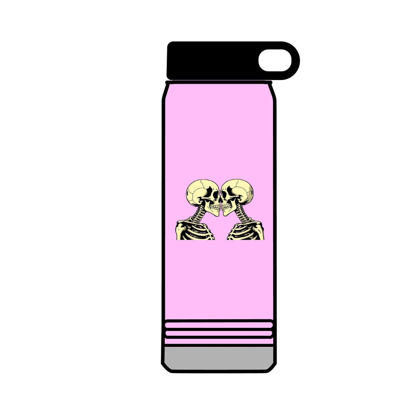 32oz Water Bottle Kissing Skeletons