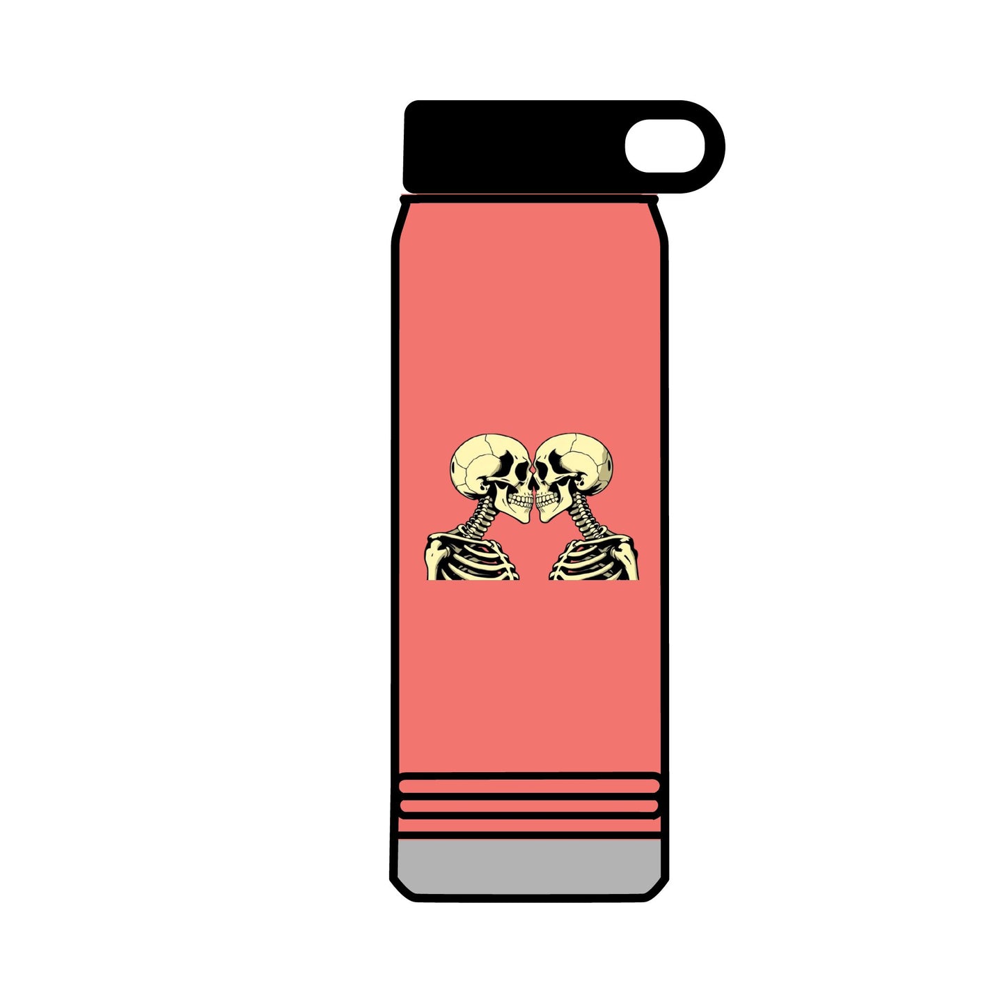 32oz Water Bottle Kissing Skeletons