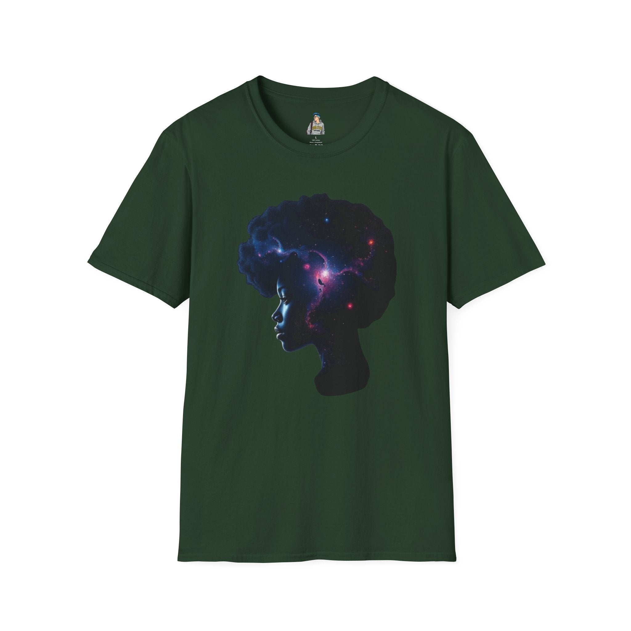 Black Universe Female Silhouette Unisex Softstyle T-Shirt - Celebrate Black Culture