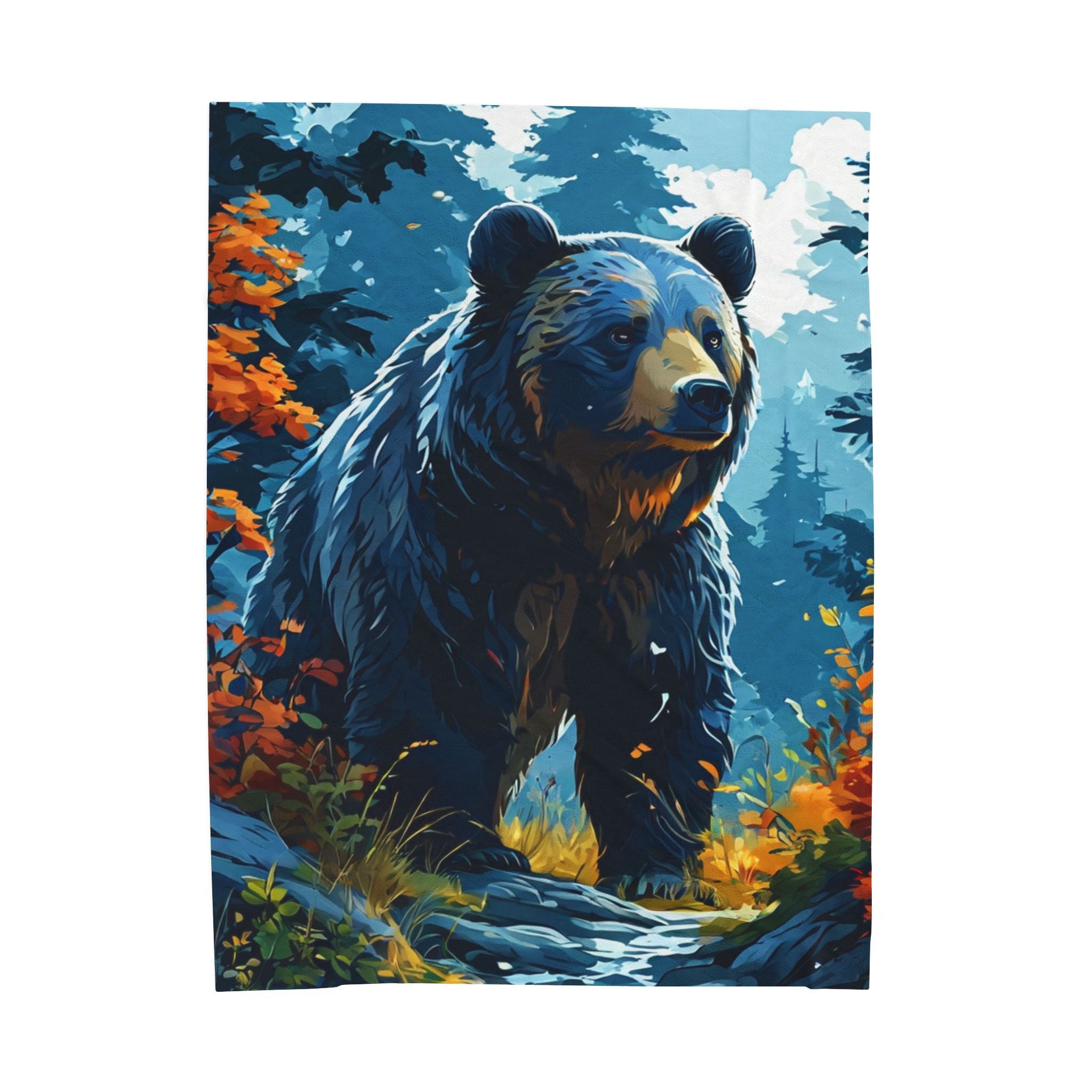 Cozy Bear Velveteen Plush Blanket