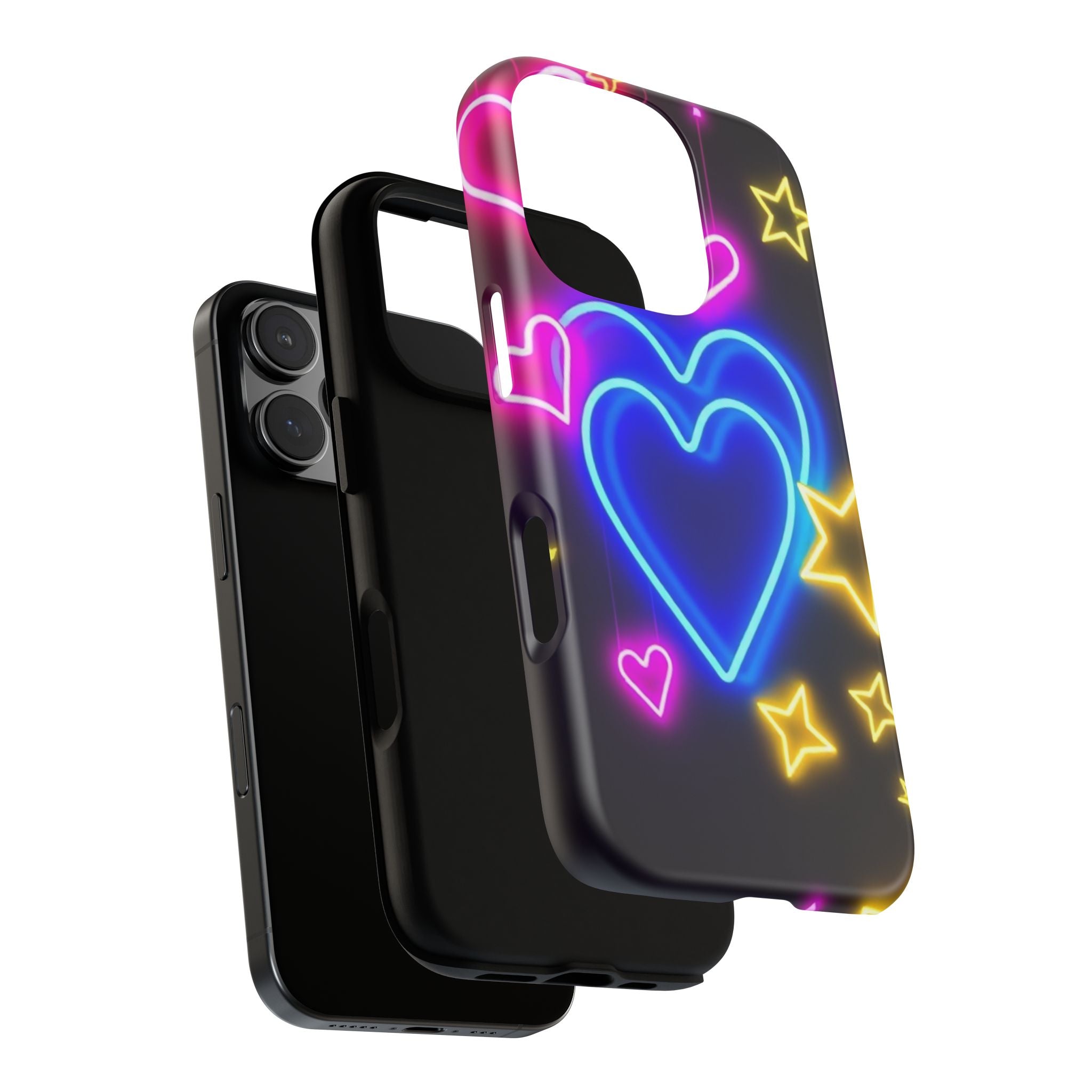 Android OR iPhone Compatible Cases - Neon Love Design - Unique Tough Cases