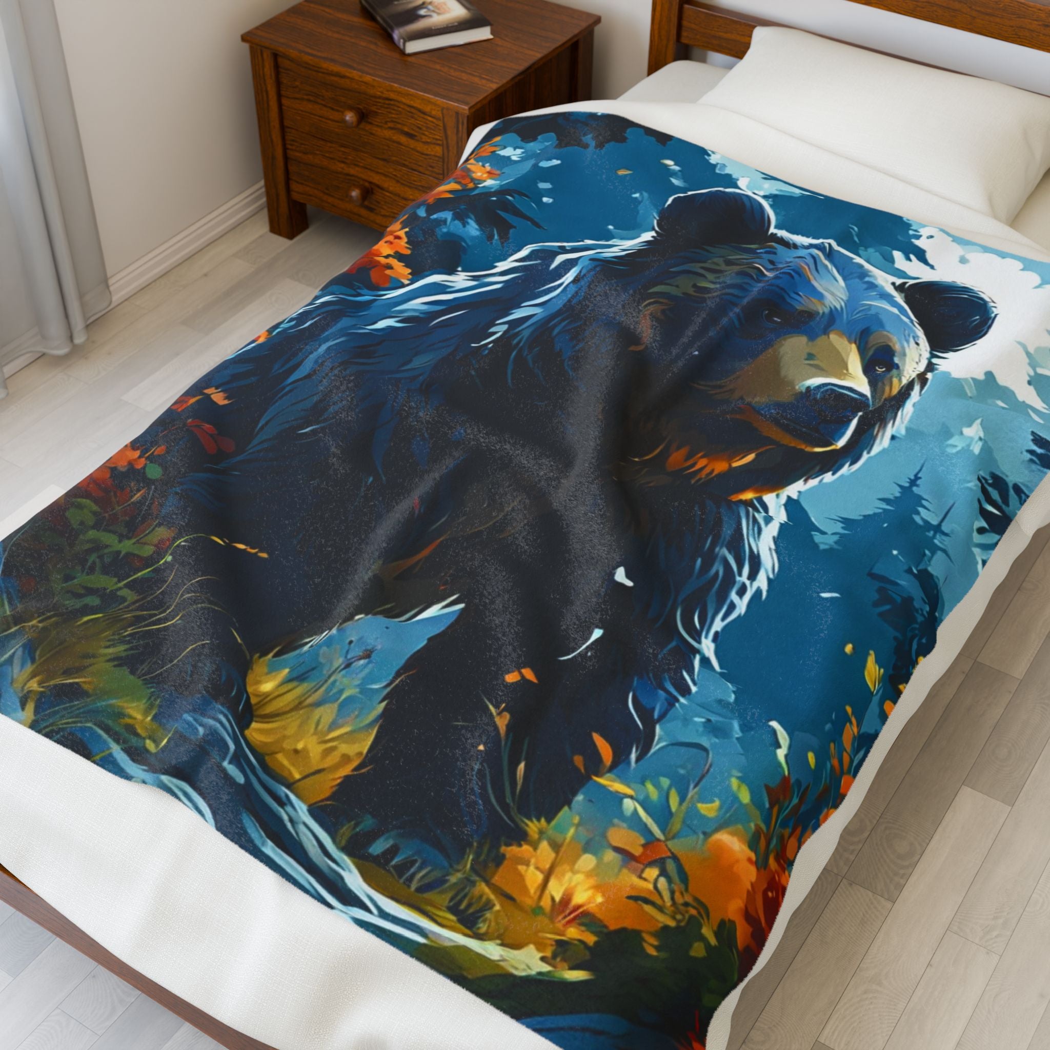 Cozy Bear Velveteen Plush Blanket