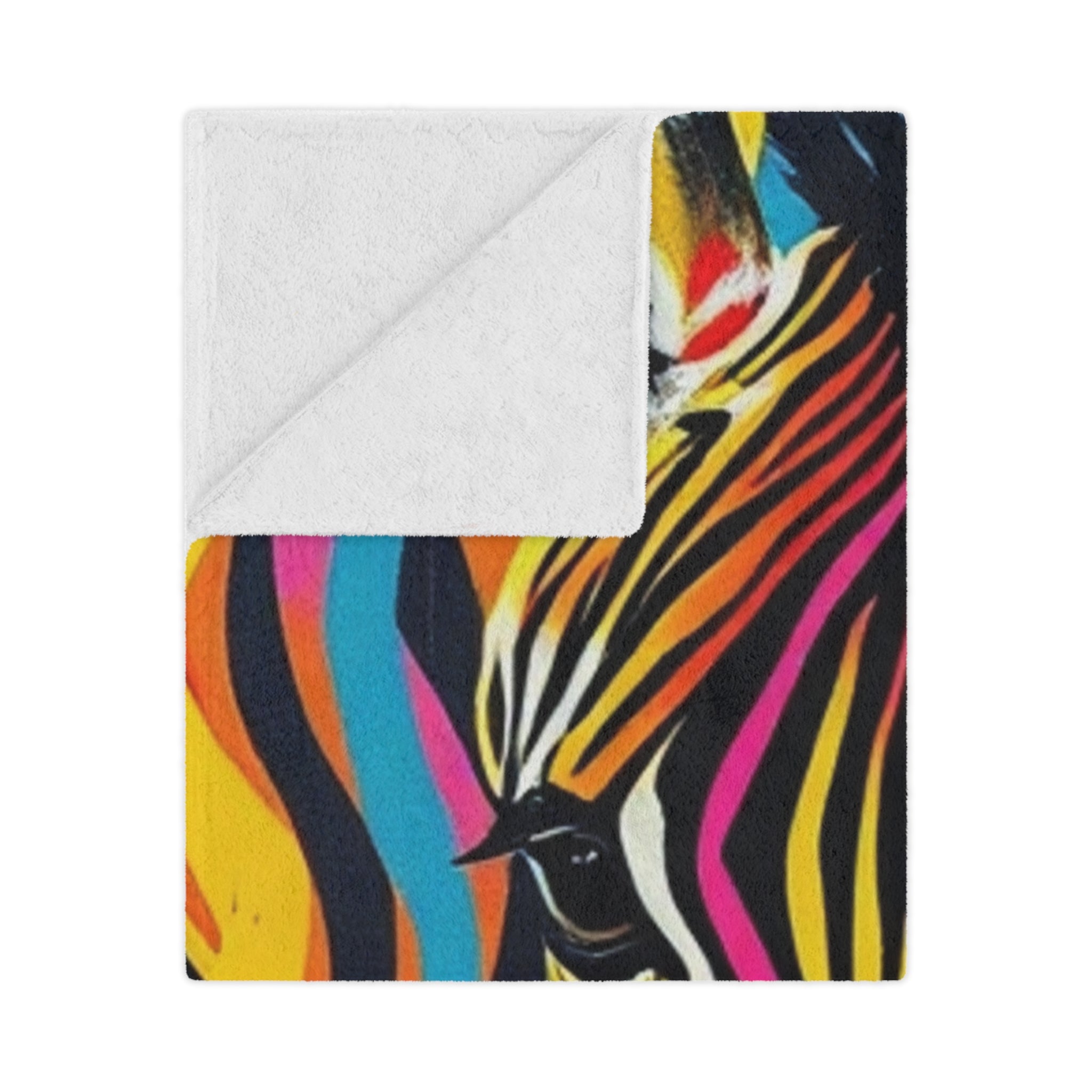 Colorful Zebra Microfiber Blanket