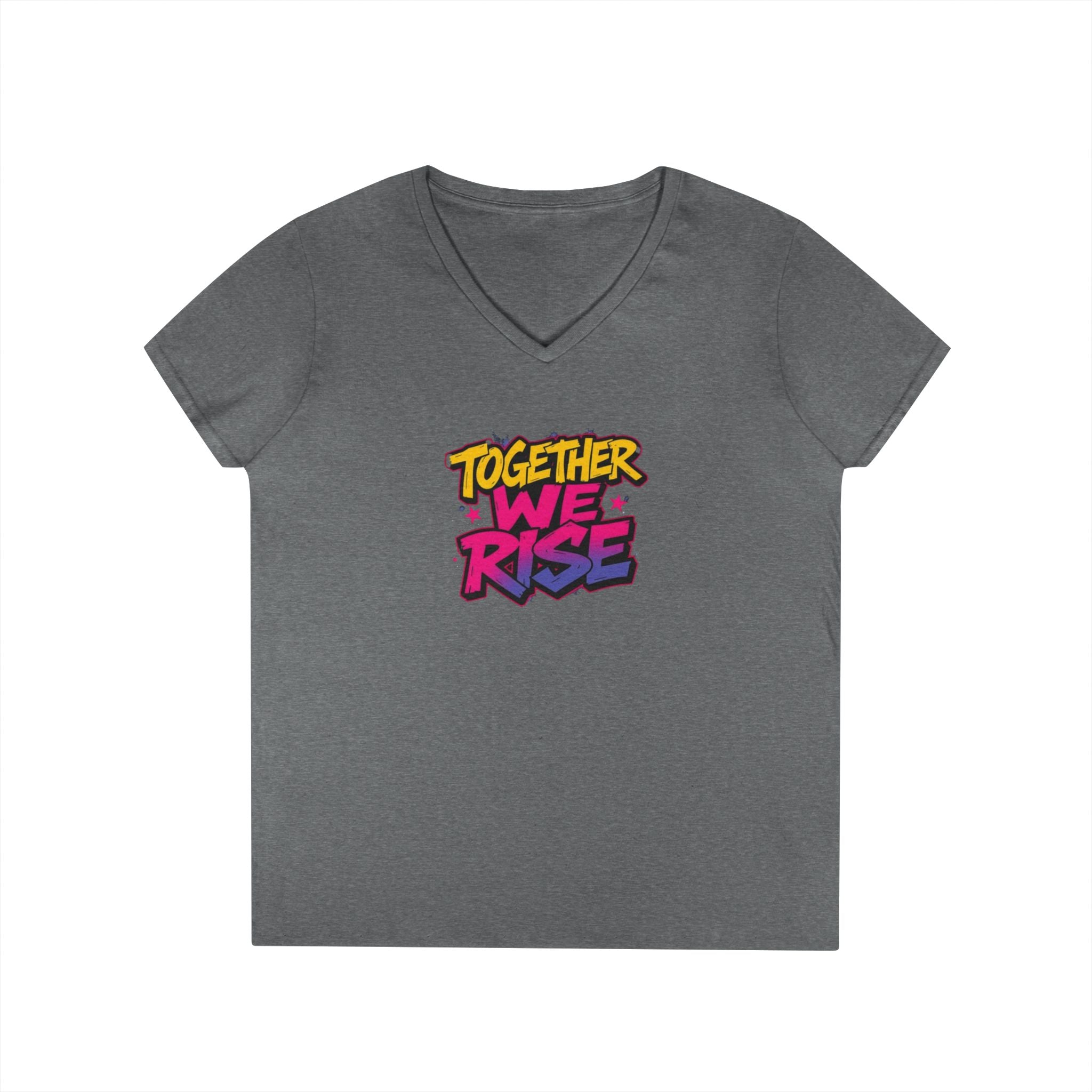Together We Rise Ladies' V-Neck T-Shirt - Perfect Gift for Mother's Day